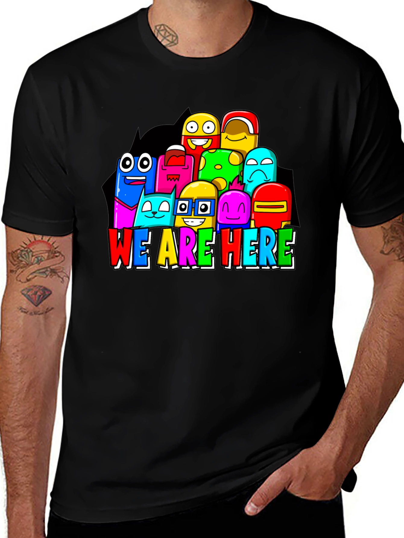 Colorful Cartoon Graphic T-Shirt