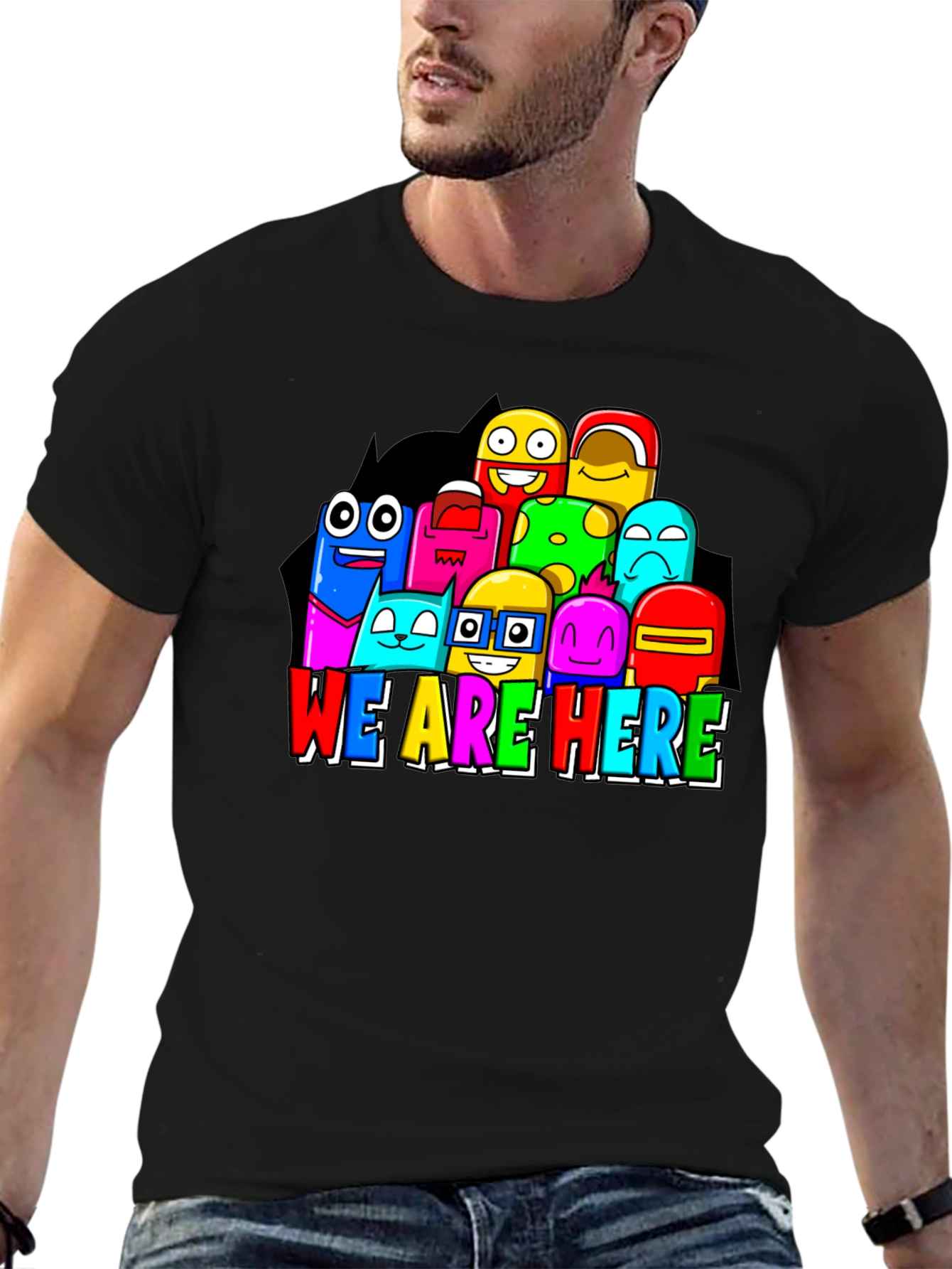 Colorful Cartoon Graphic T-Shirt