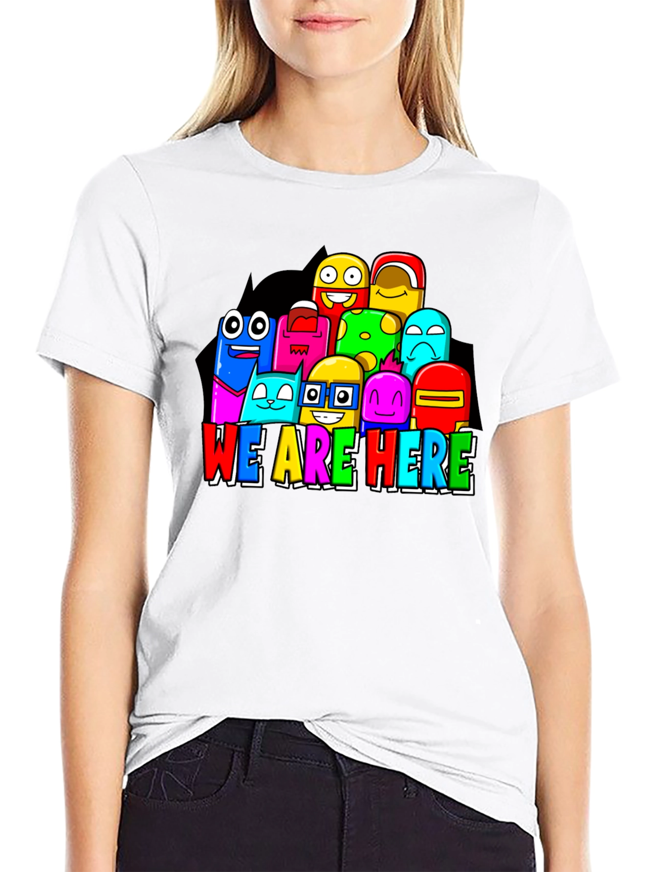 Colorful Cartoon Graphic T-Shirt