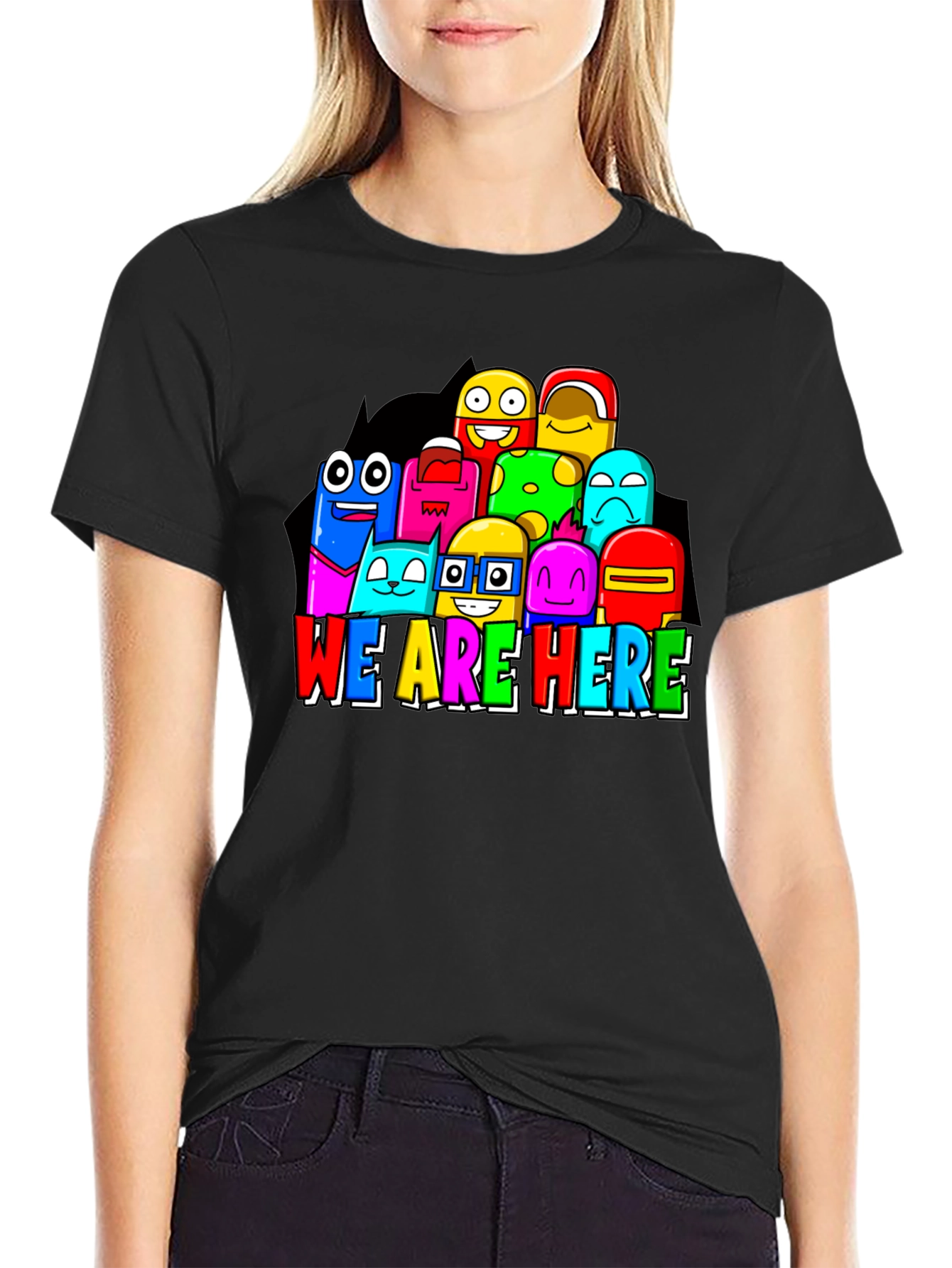 Colorful Cartoon Graphic T-Shirt