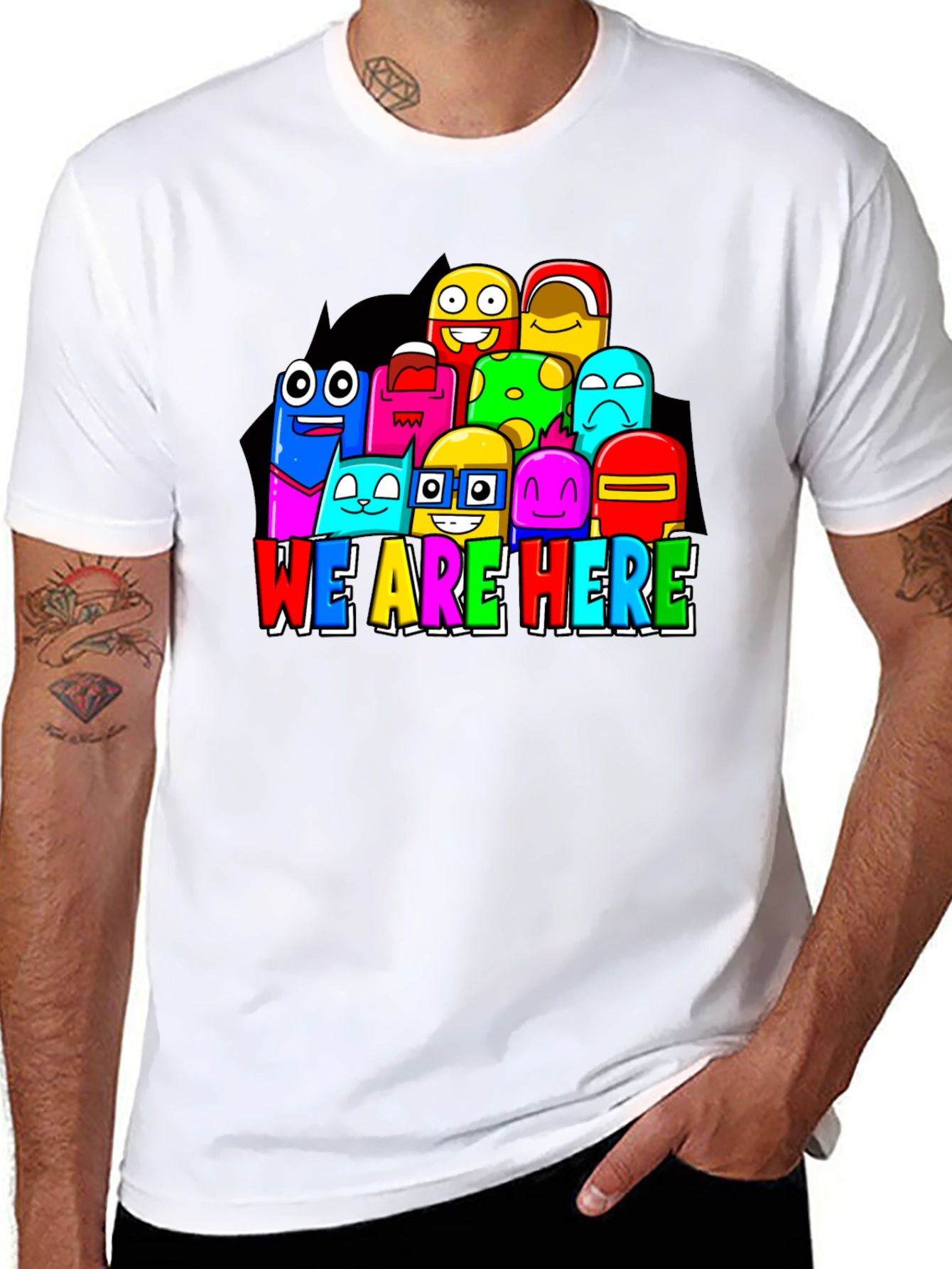 Colorful Cartoon Graphic T-Shirt