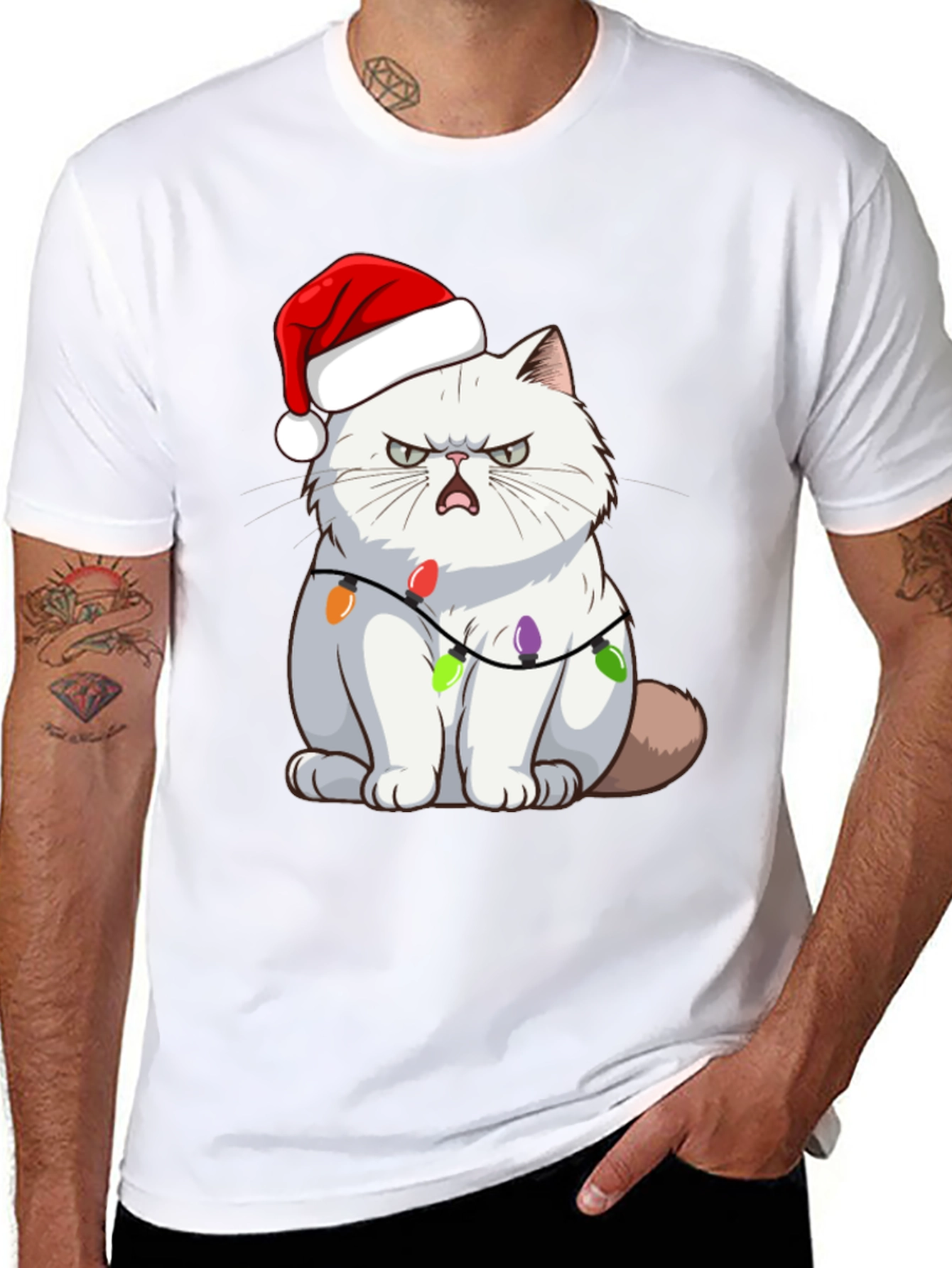 Grumpy Cat Christmas Lights T-Shirt