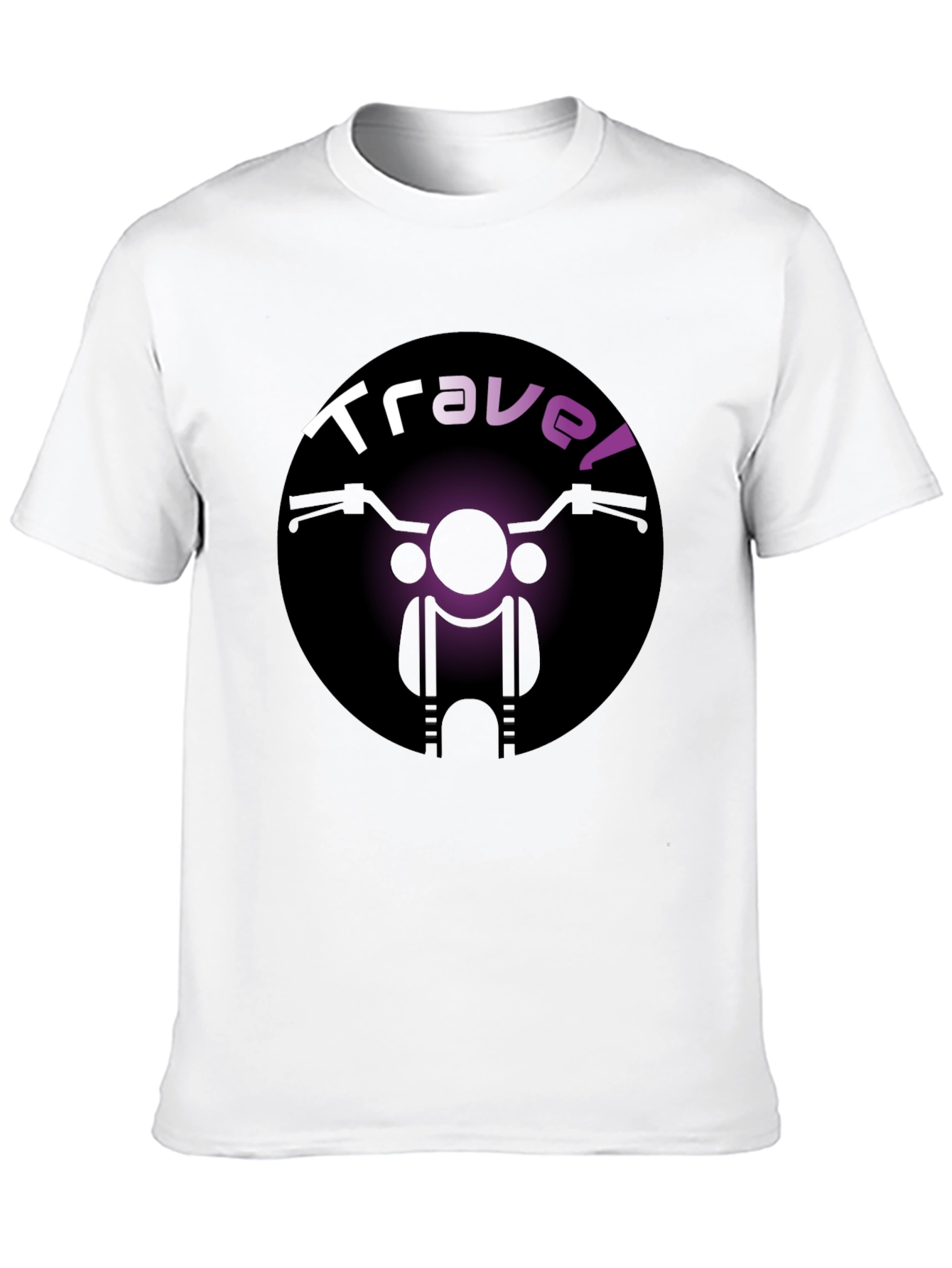 Travel Motorcycle T-Shirt - Black Crew Neck Tee