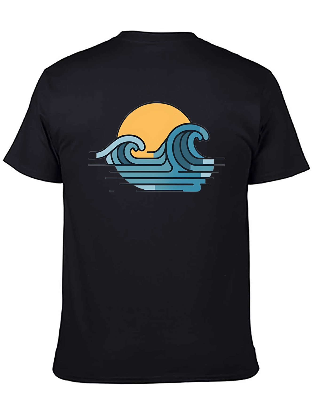 Sunset Waves Graphic T-Shirt - Modern Coastal Style