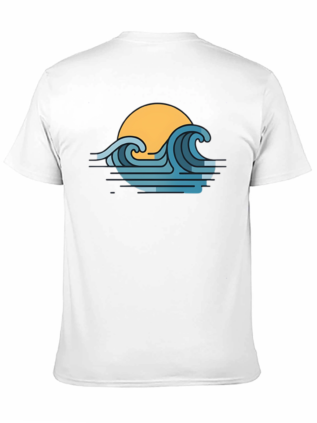 Sunset Waves Graphic T-Shirt - Modern Coastal Style