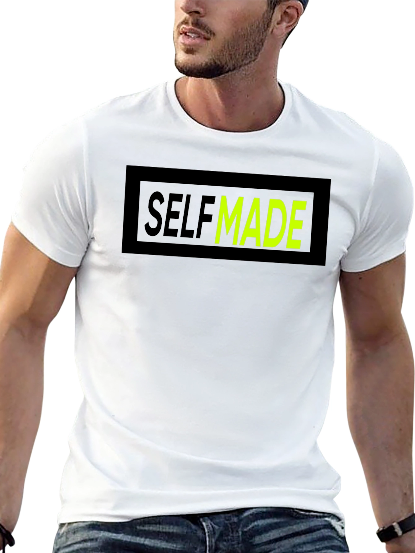 Self Made Graphic T-Shirt - Crew Neck Cotton Tee