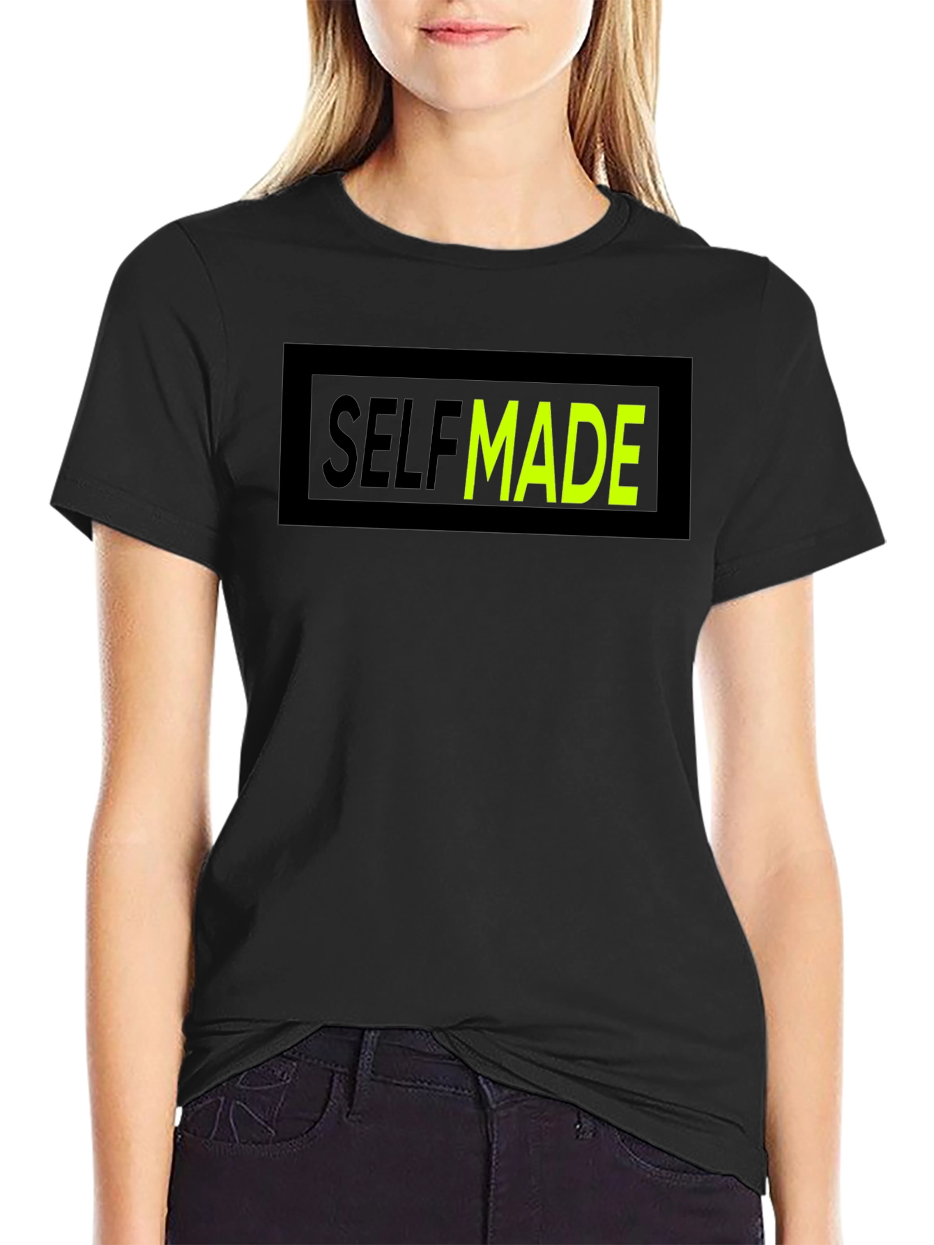 Self Made Graphic T-Shirt - Crew Neck Cotton Tee