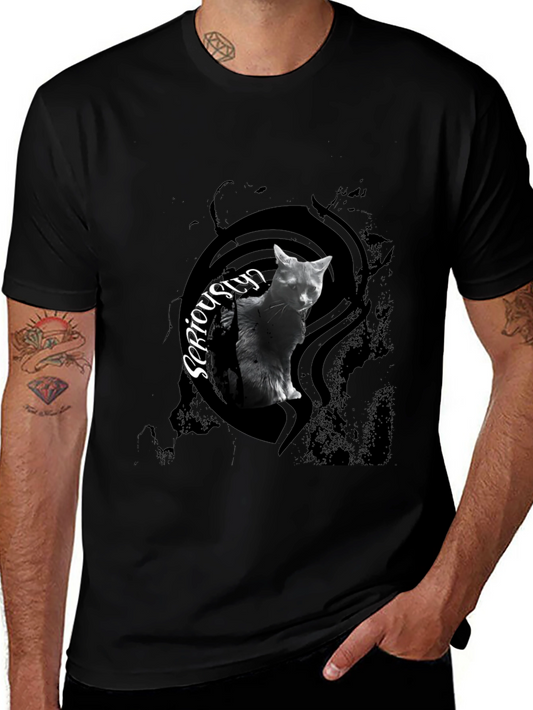 Seriously Cat Black T-Shirt