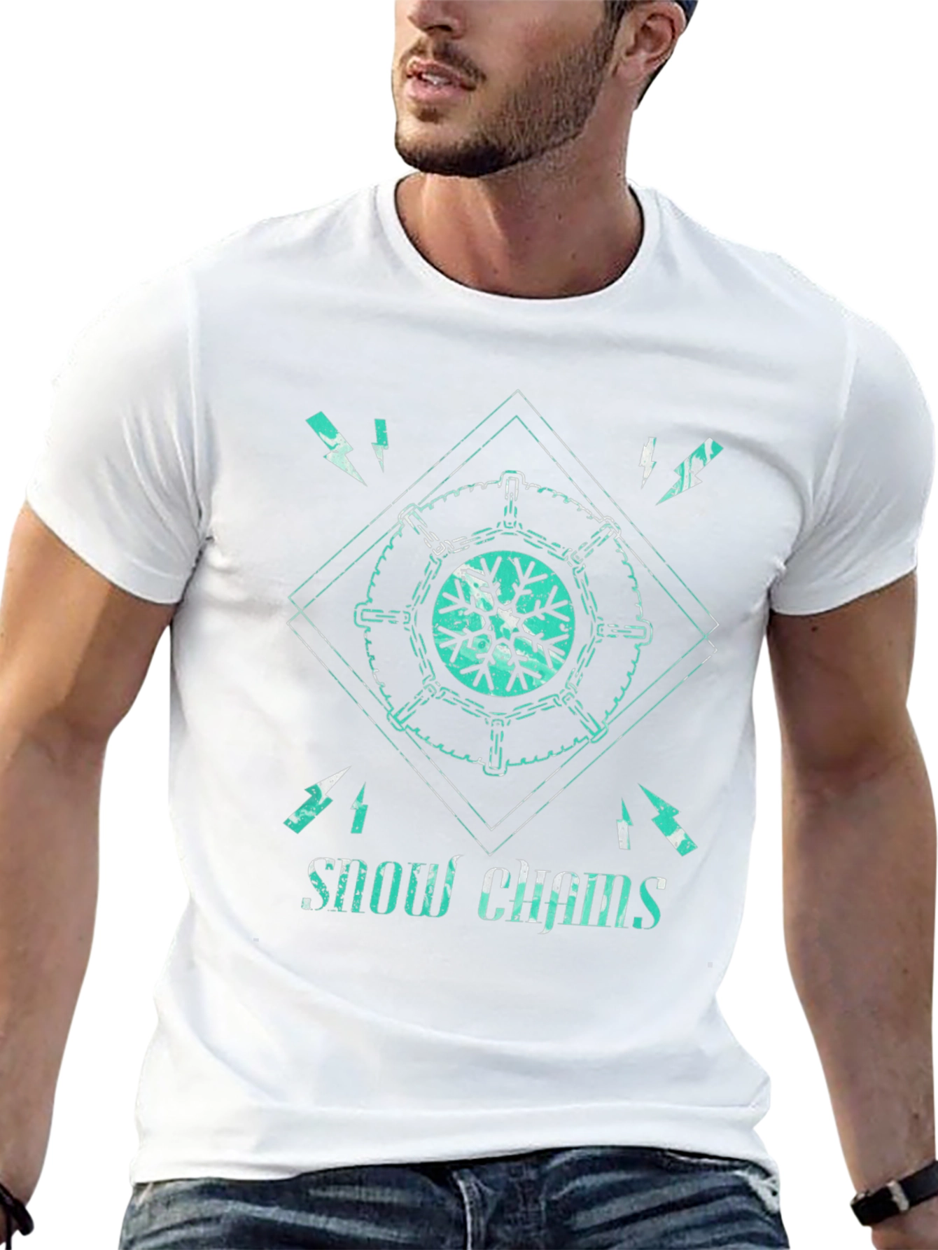 Snow Chains Graphic Tee - Cool Winter Design