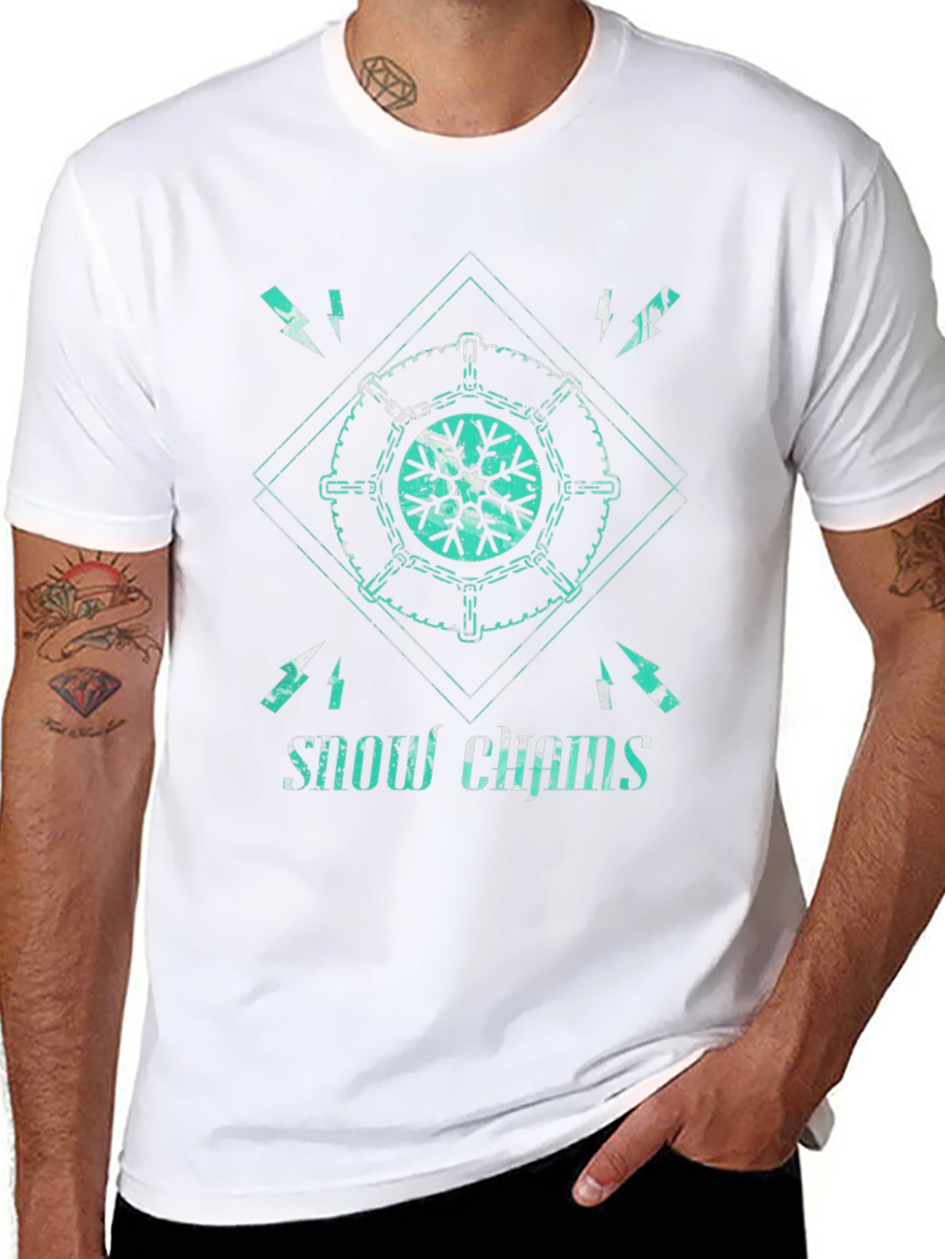 Snow Chains Graphic Tee - Cool Winter Design