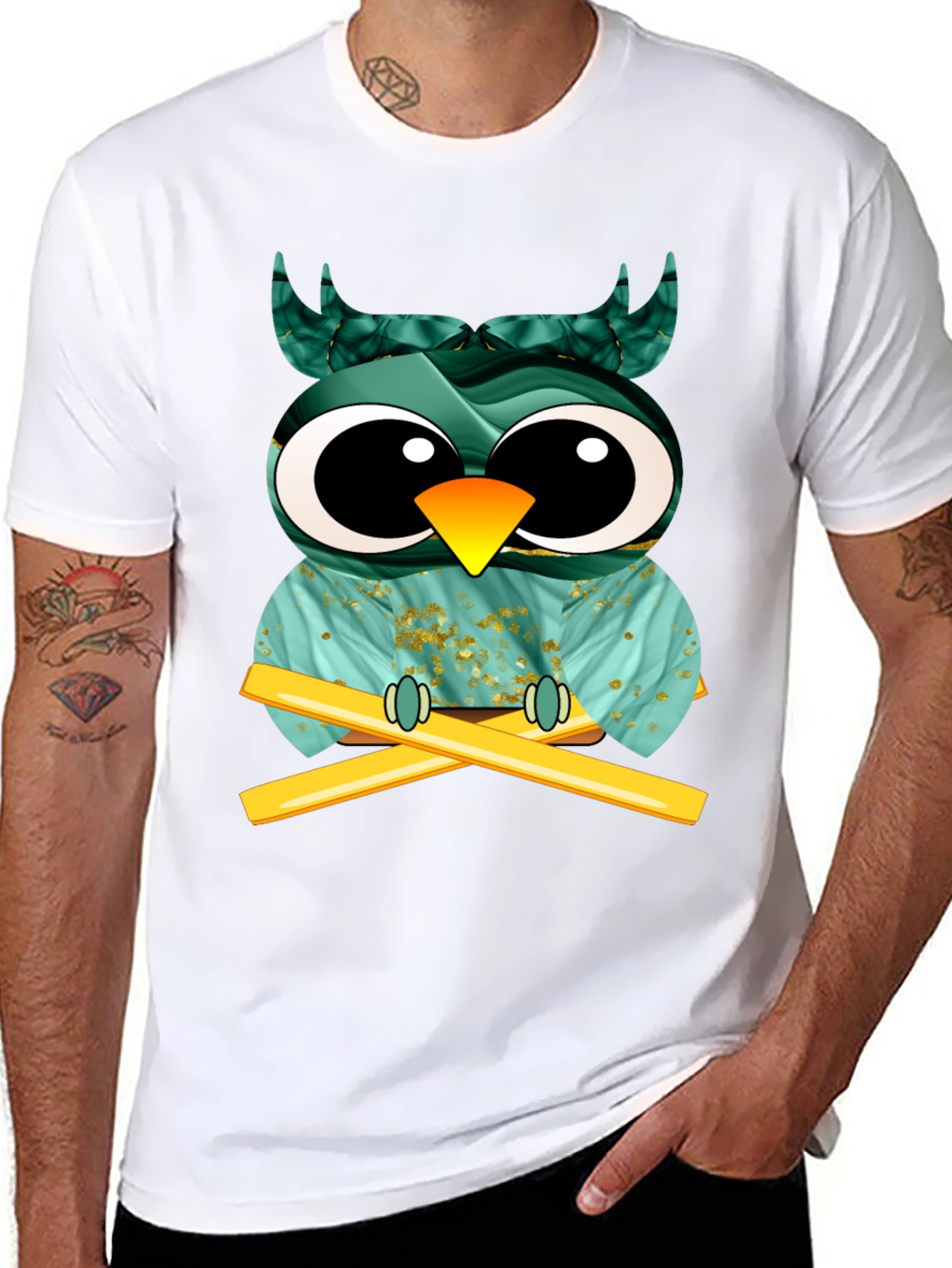 Whimsical Owl Graphic Tee - Unique Design
