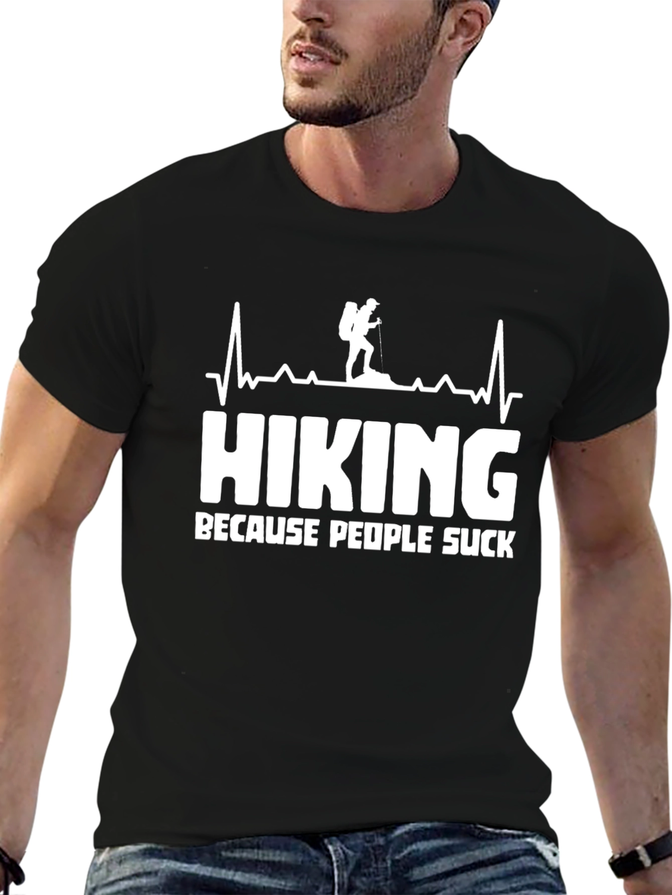 Hiking Because People Suck T-Shirt Funny Hiker Gift