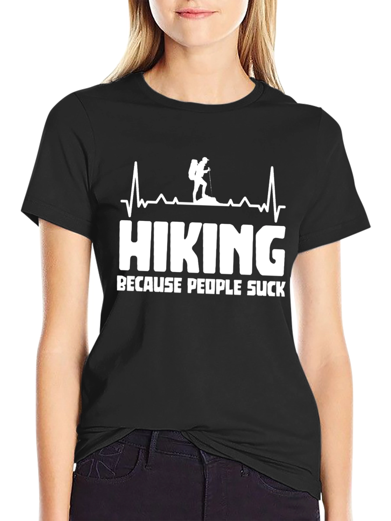 Hiking Because People Suck T-Shirt Funny Hiker Gift
