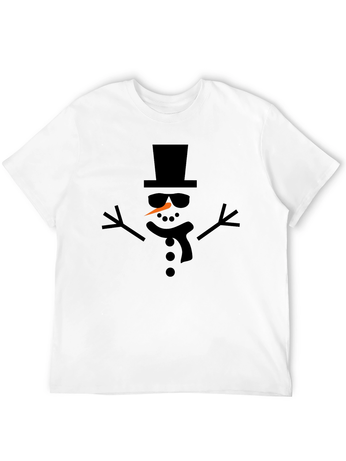 Cool Snowman Graphic T-Shirt - Black
