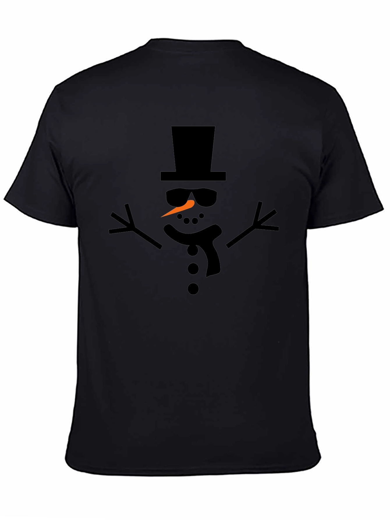 Cool Snowman Graphic T-Shirt - Black