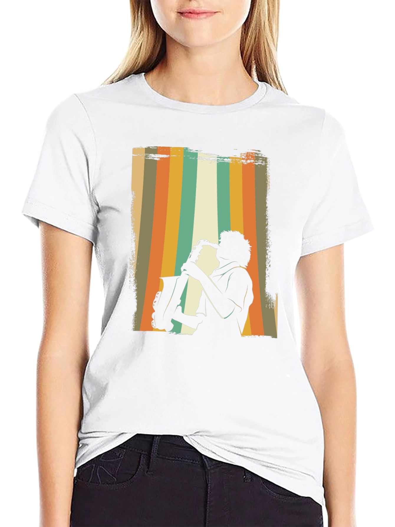Retro Saxophone Player Graphic T-Shirt