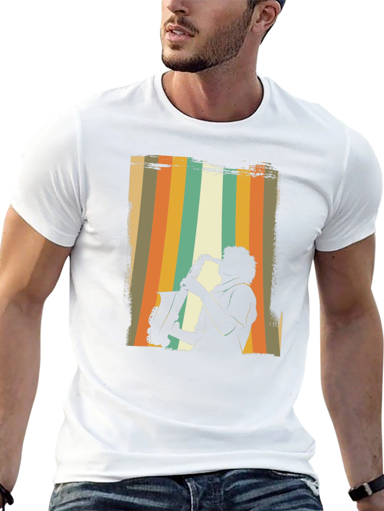 Retro Saxophone Player Graphic T-Shirt