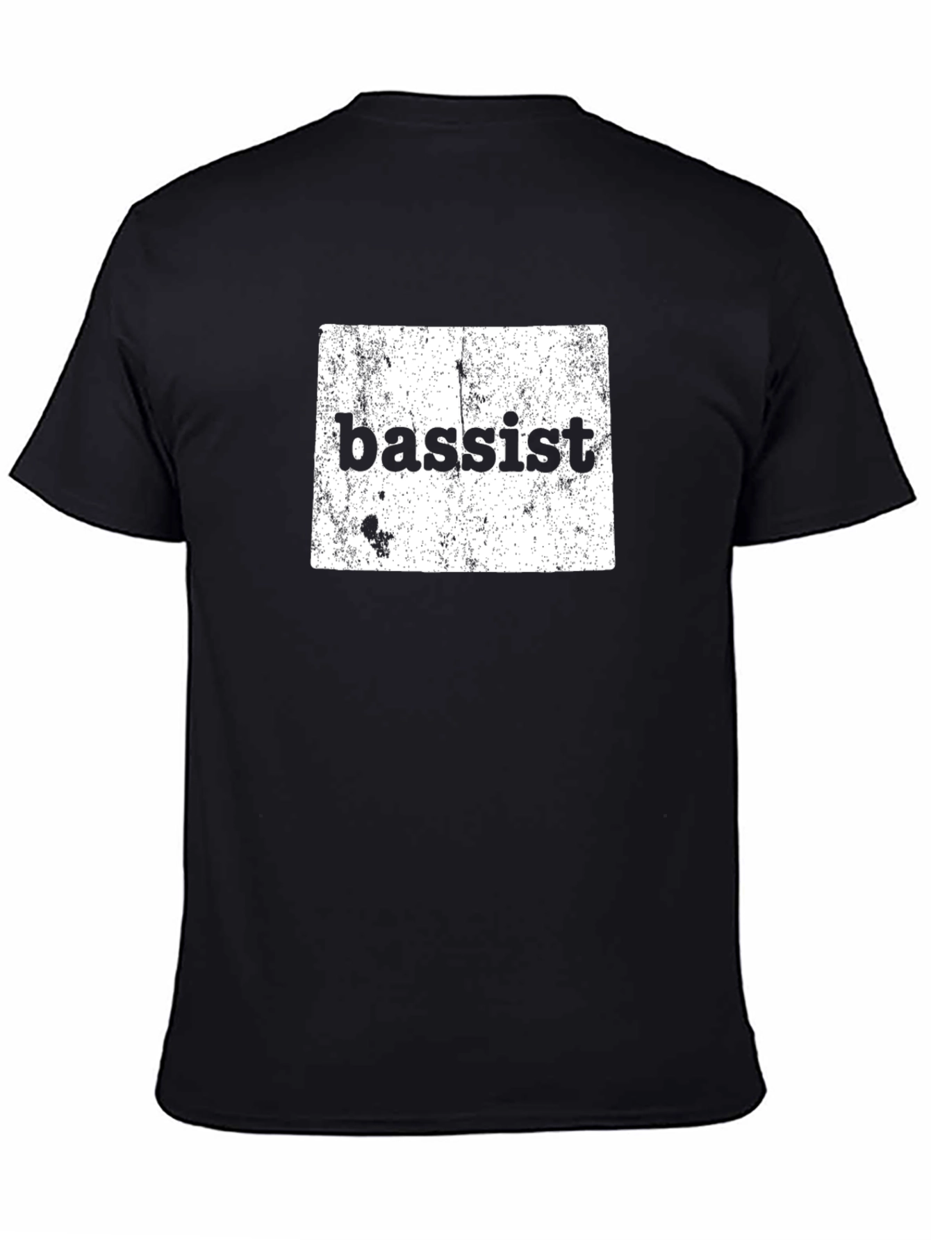 Bassist Distressed Graphic Tee - Black Cotton T-Shirt