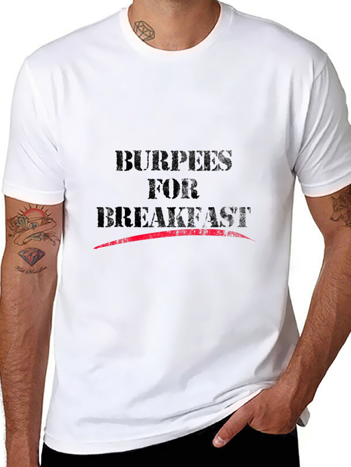 Burpees for Breakfast Black T-Shirt