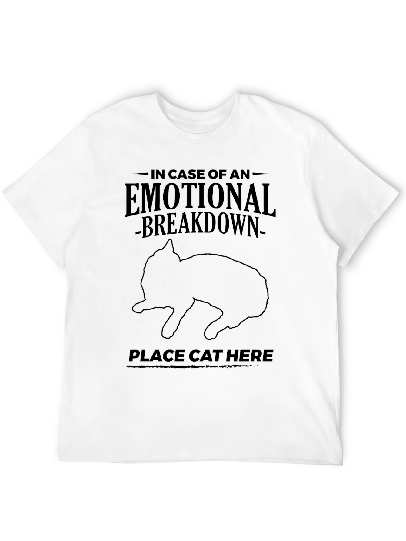 Emotional Breakdown Cat Graphic T-Shirt