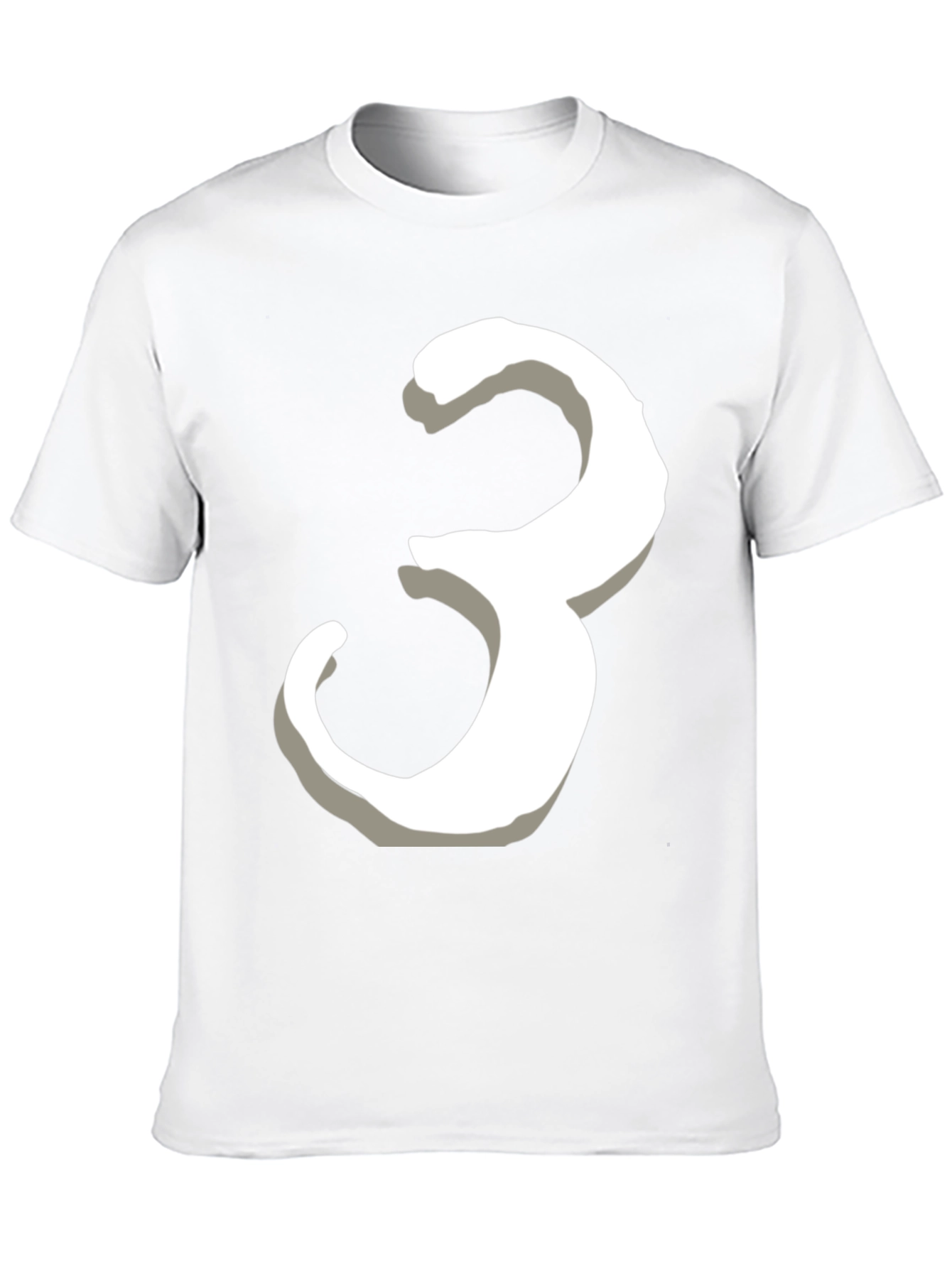 Number 3 Graphic Tee - Black Cotton T-Shirt