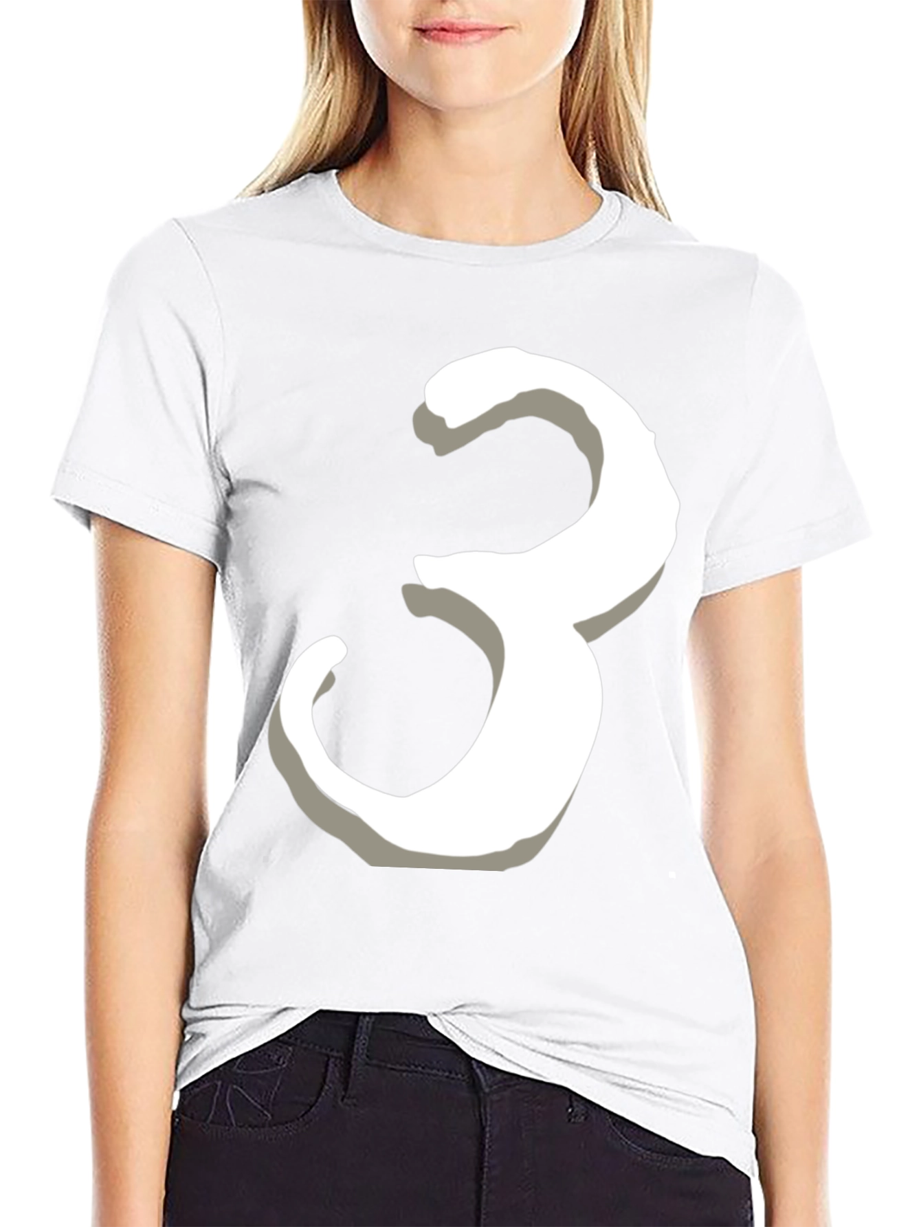 Number 3 Graphic Tee - Black Cotton T-Shirt