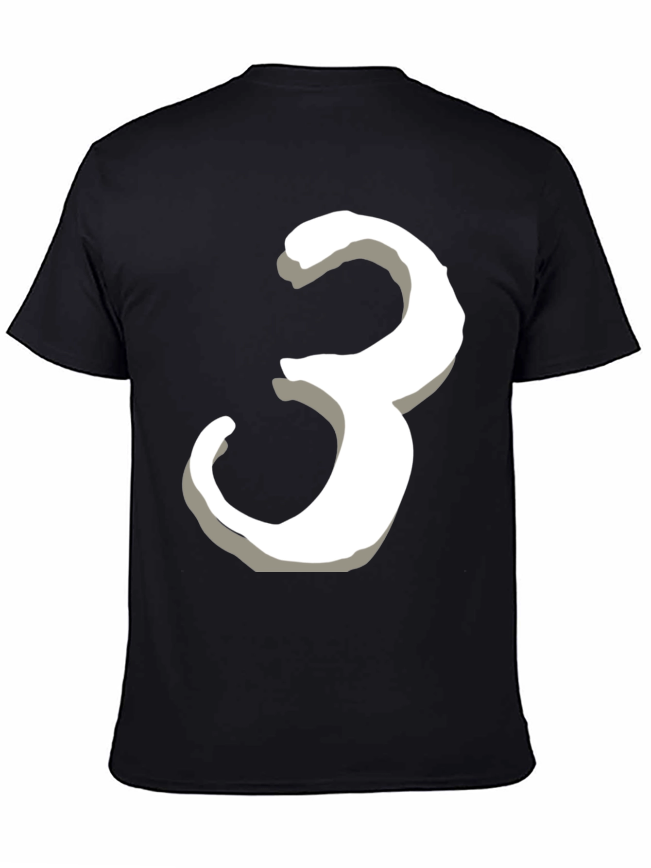 Number 3 Graphic Tee - Black Cotton T-Shirt