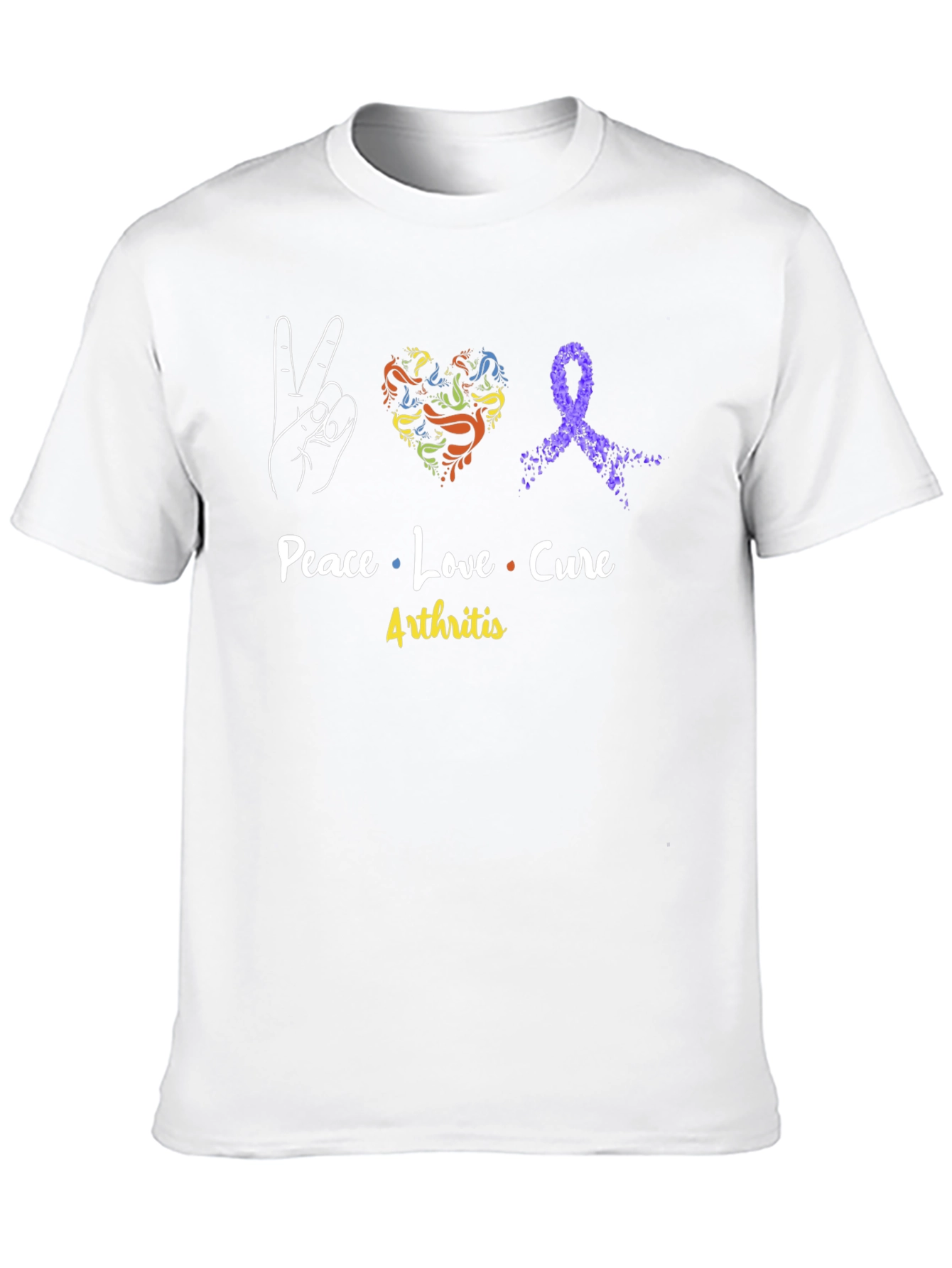 Peace Love Cure Arthritis Awareness T-Shirt