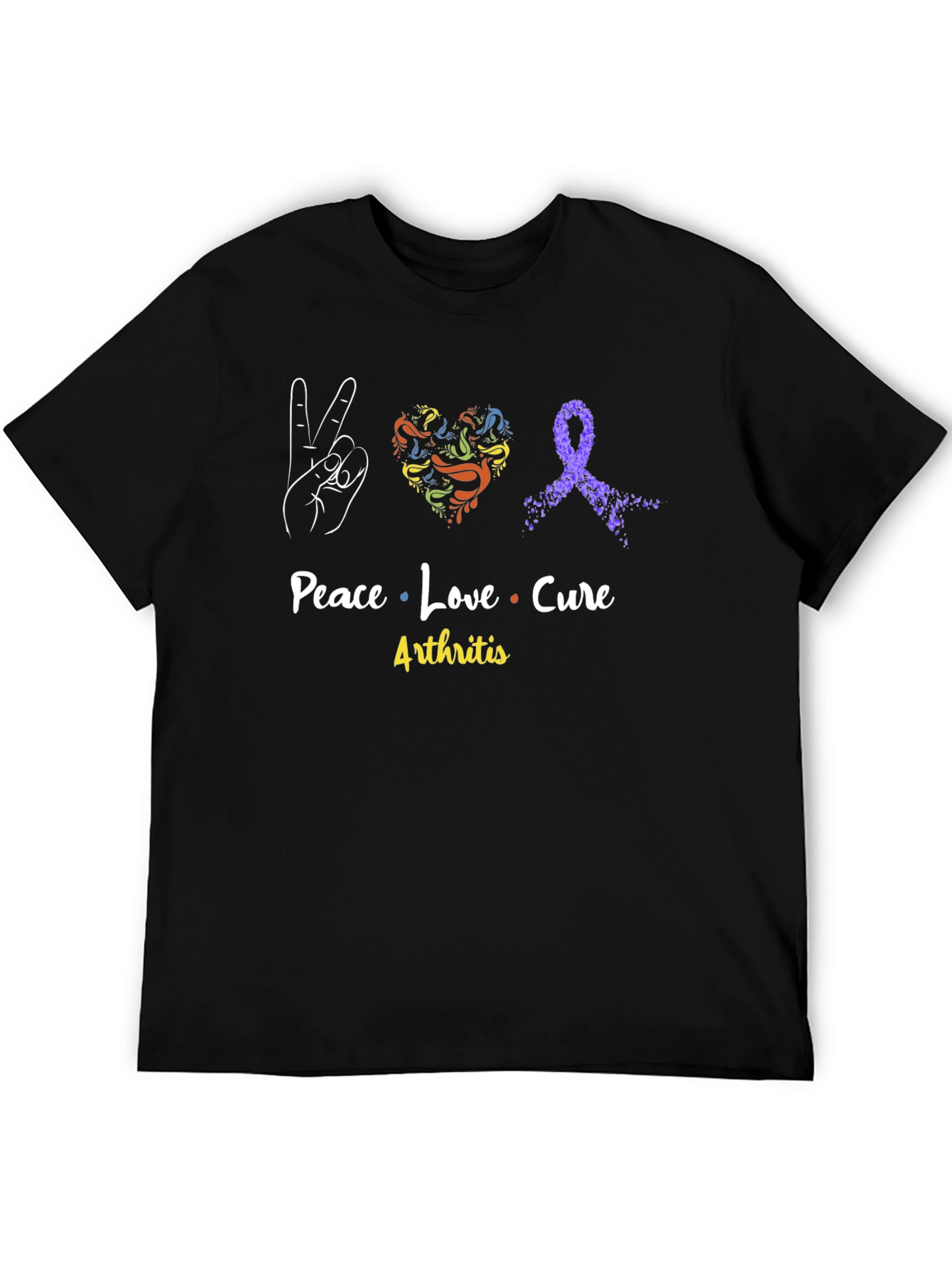 Peace Love Cure Arthritis Awareness T-Shirt