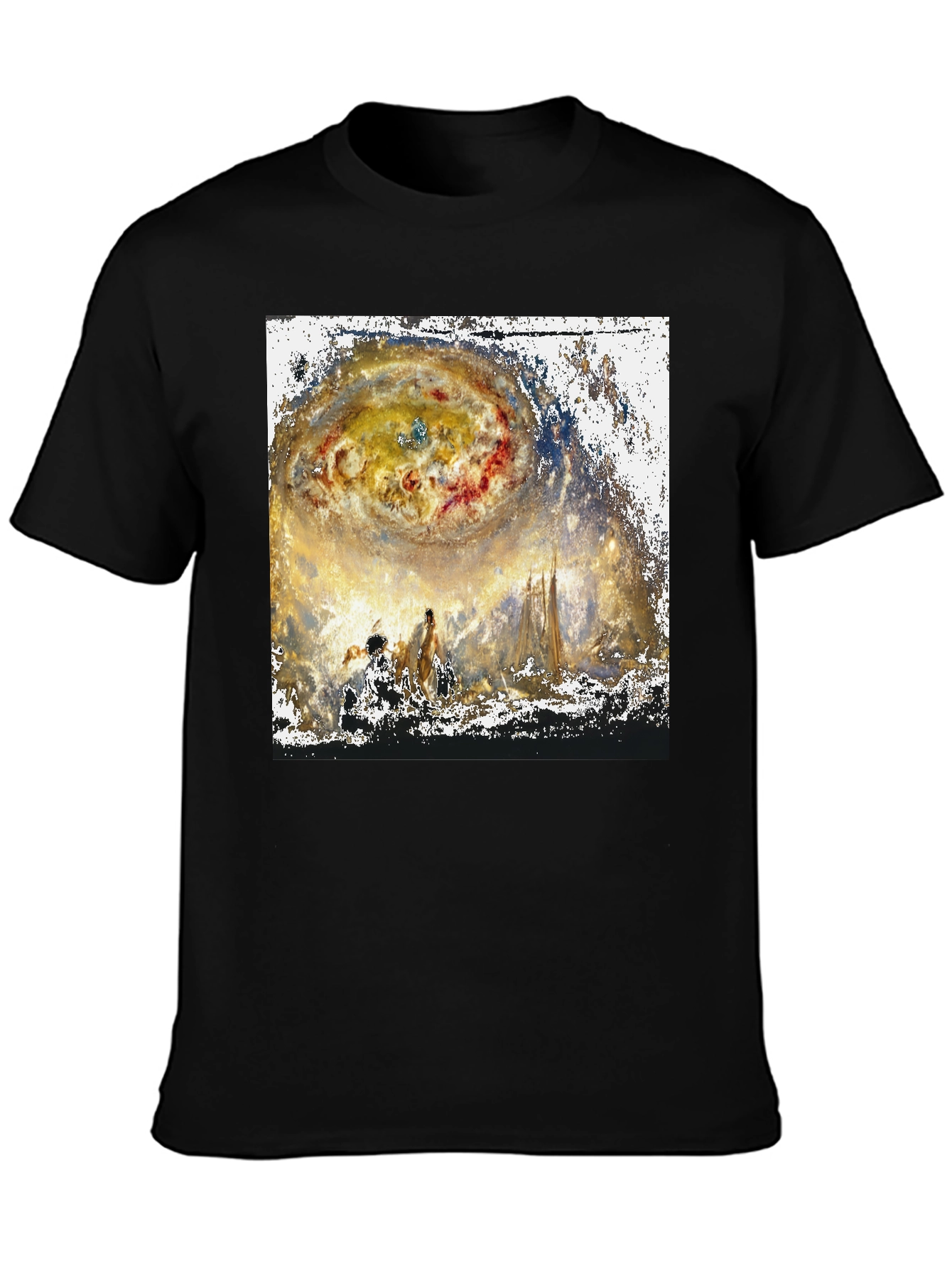 Celestial Impression T-Shirt - Artistic Galaxy Design