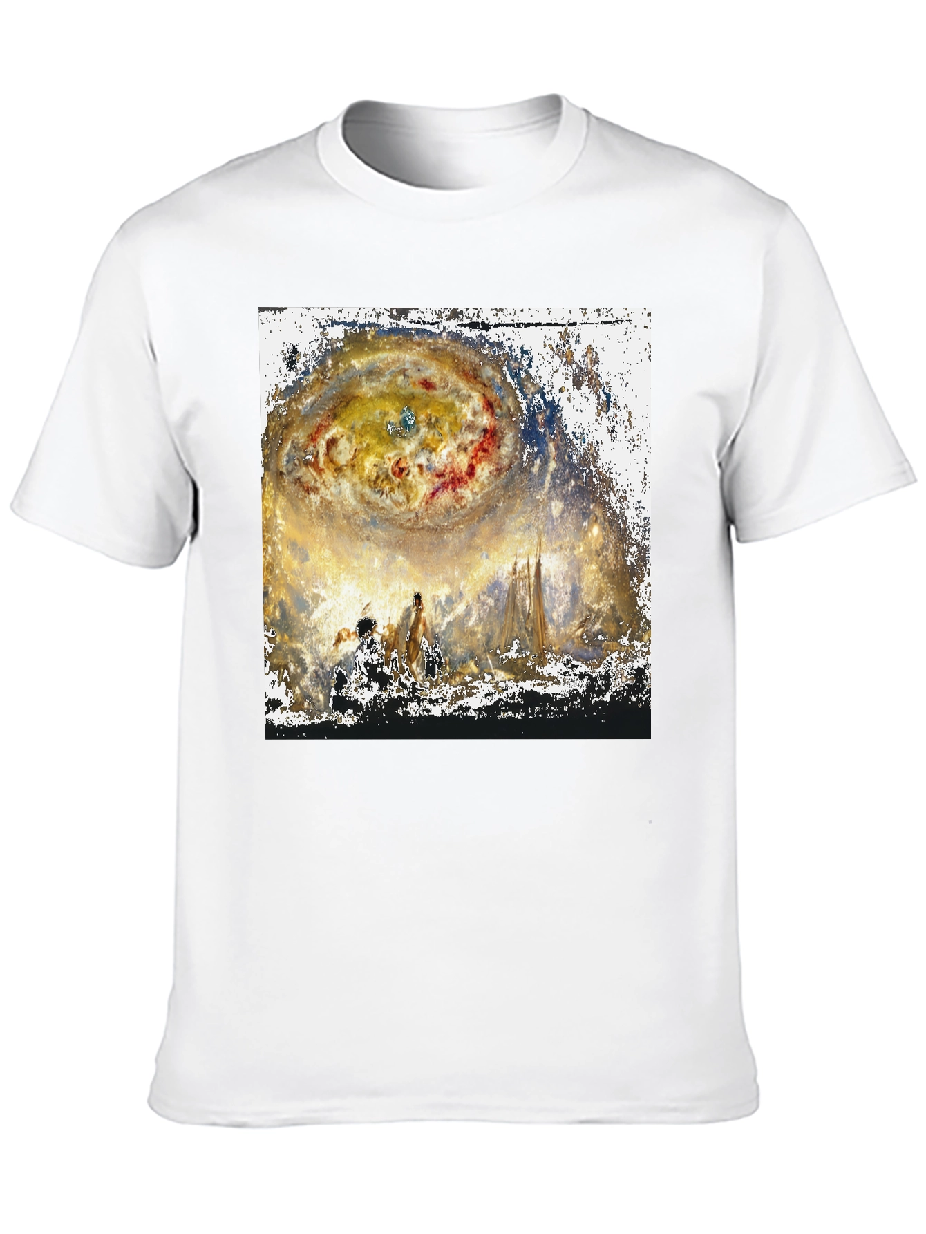 Celestial Impression T-Shirt - Artistic Galaxy Design