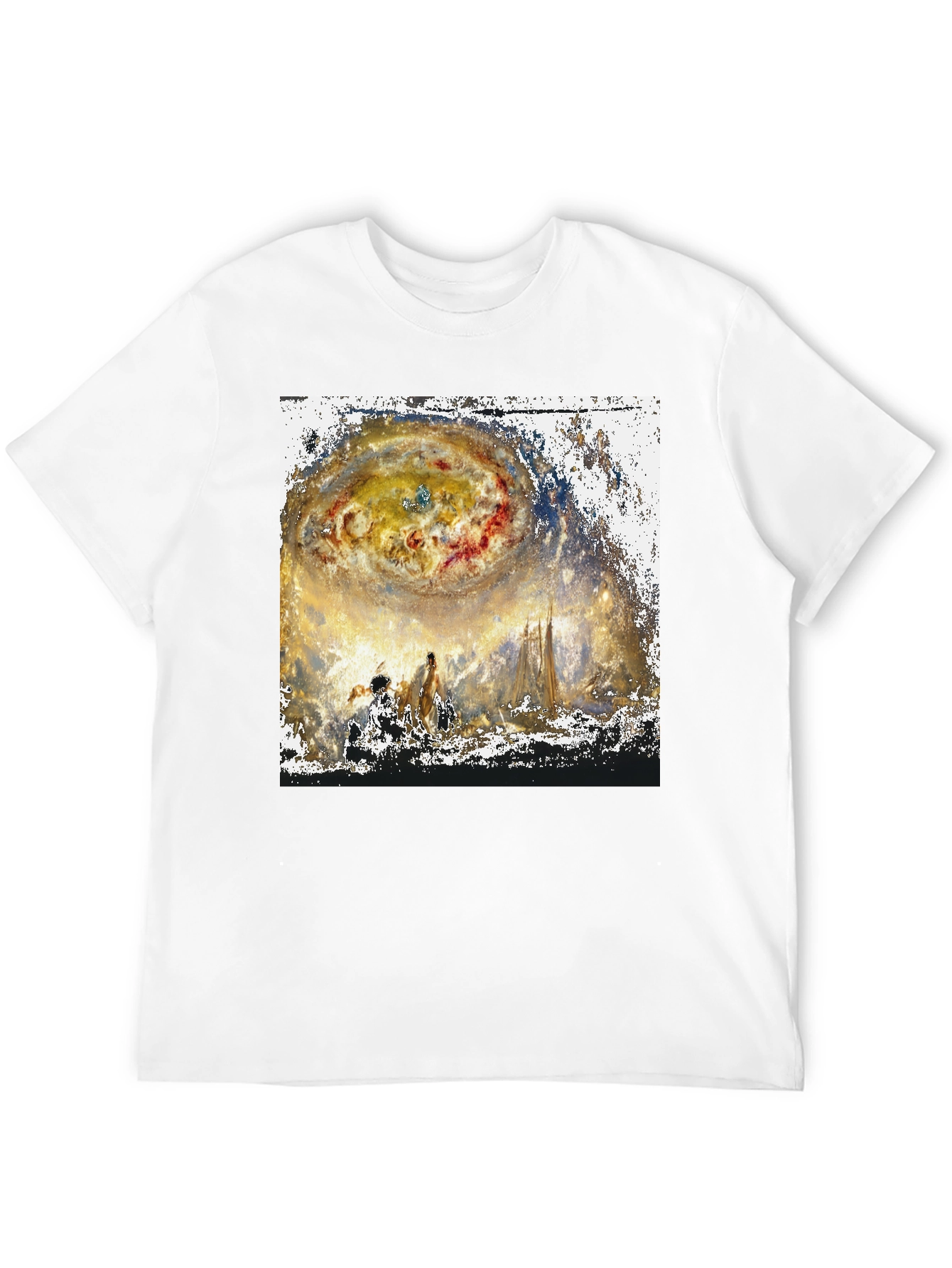 Celestial Impression T-Shirt - Artistic Galaxy Design