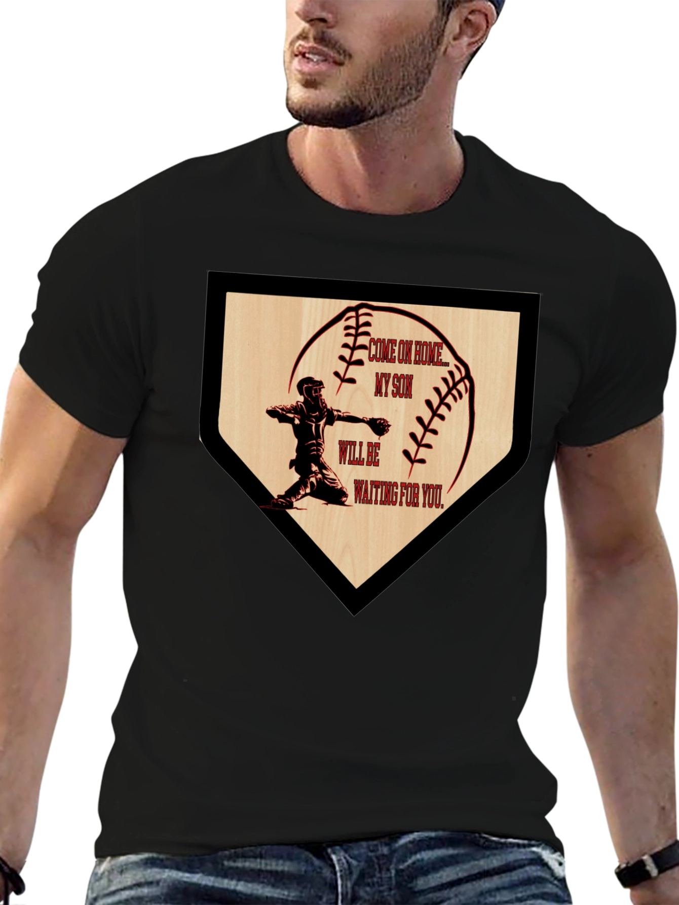 Baseball Home Plate Son Waiting T-Shirt