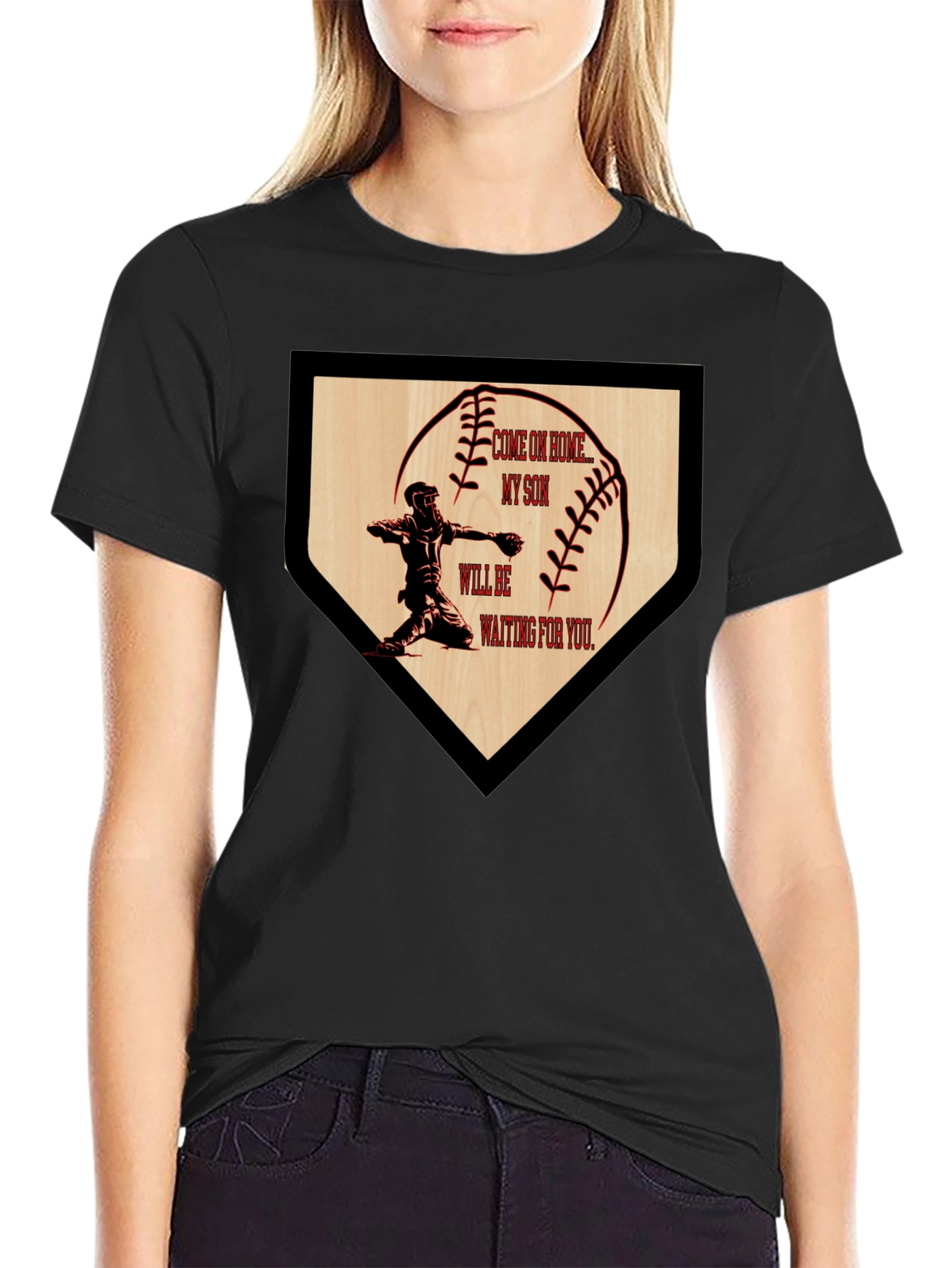 Baseball Home Plate Son Waiting T-Shirt
