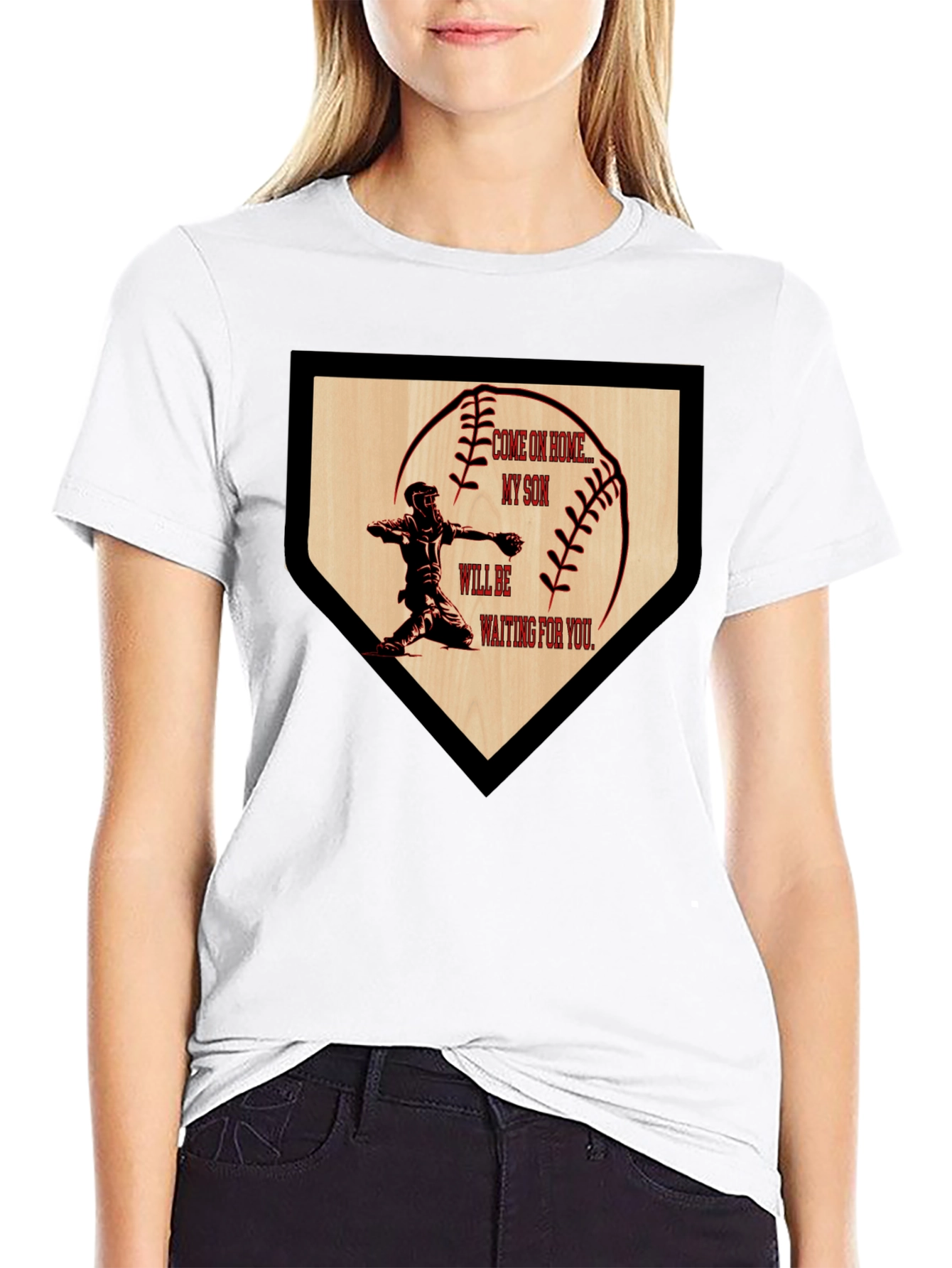 Baseball Home Plate Son Waiting T-Shirt