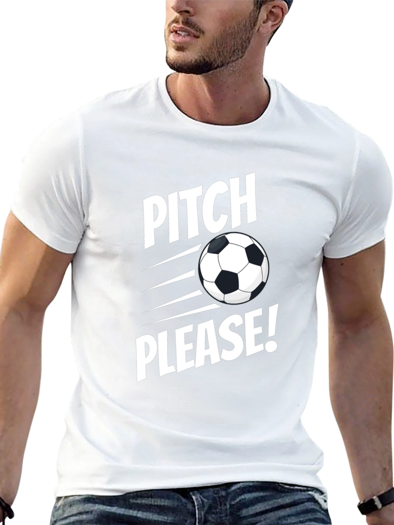 Pitch Please Soccer Graphic Tee - Black Cotton Shirt