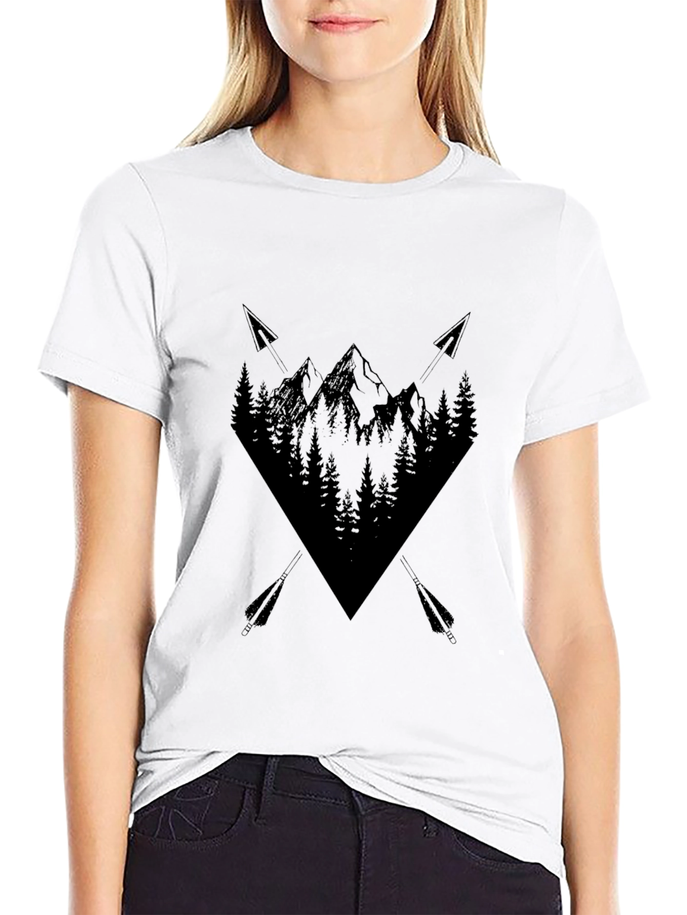 Mens Black Mountain Arrow Graphic Tee