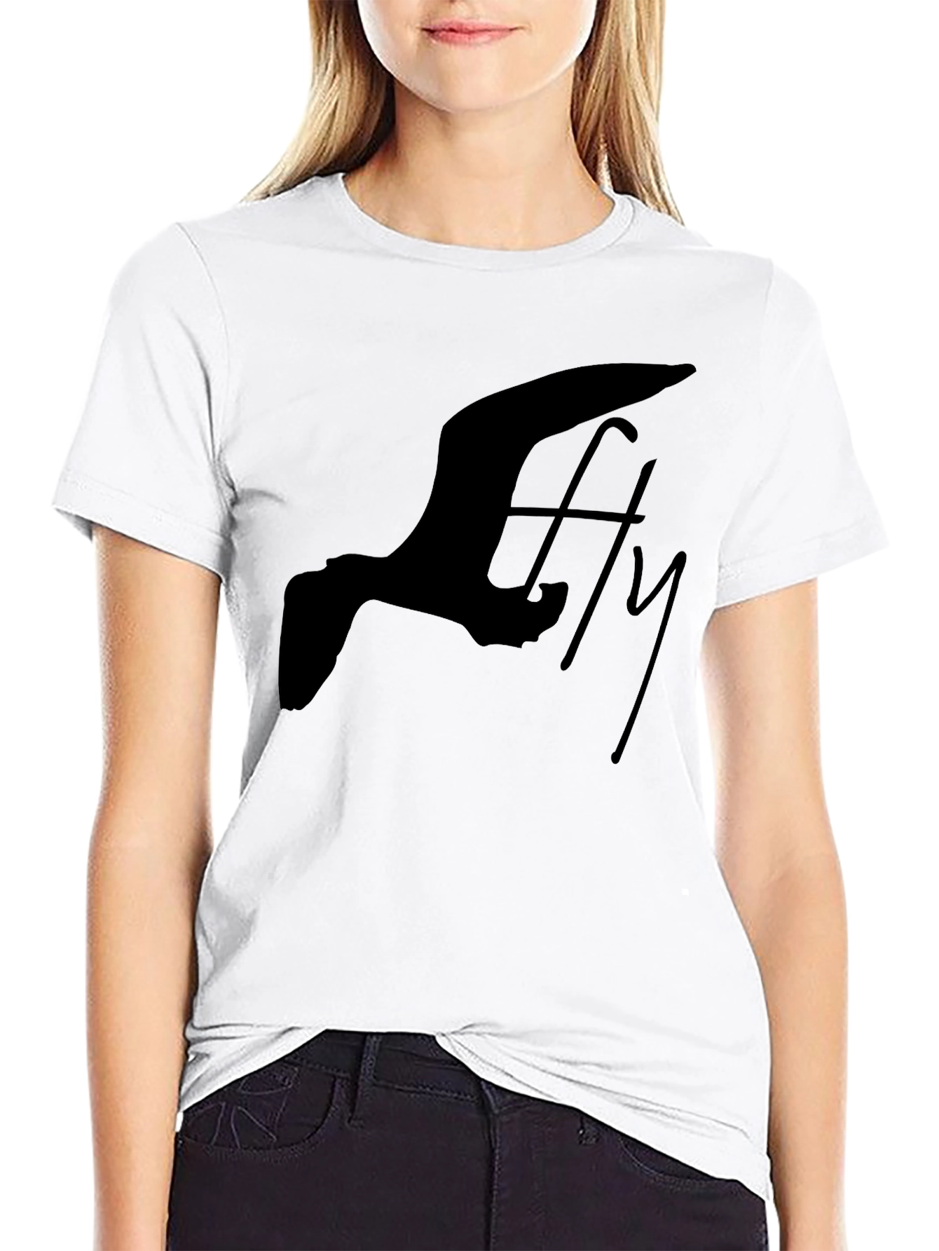 Fly High Graphic Tee - Black Cotton Blend