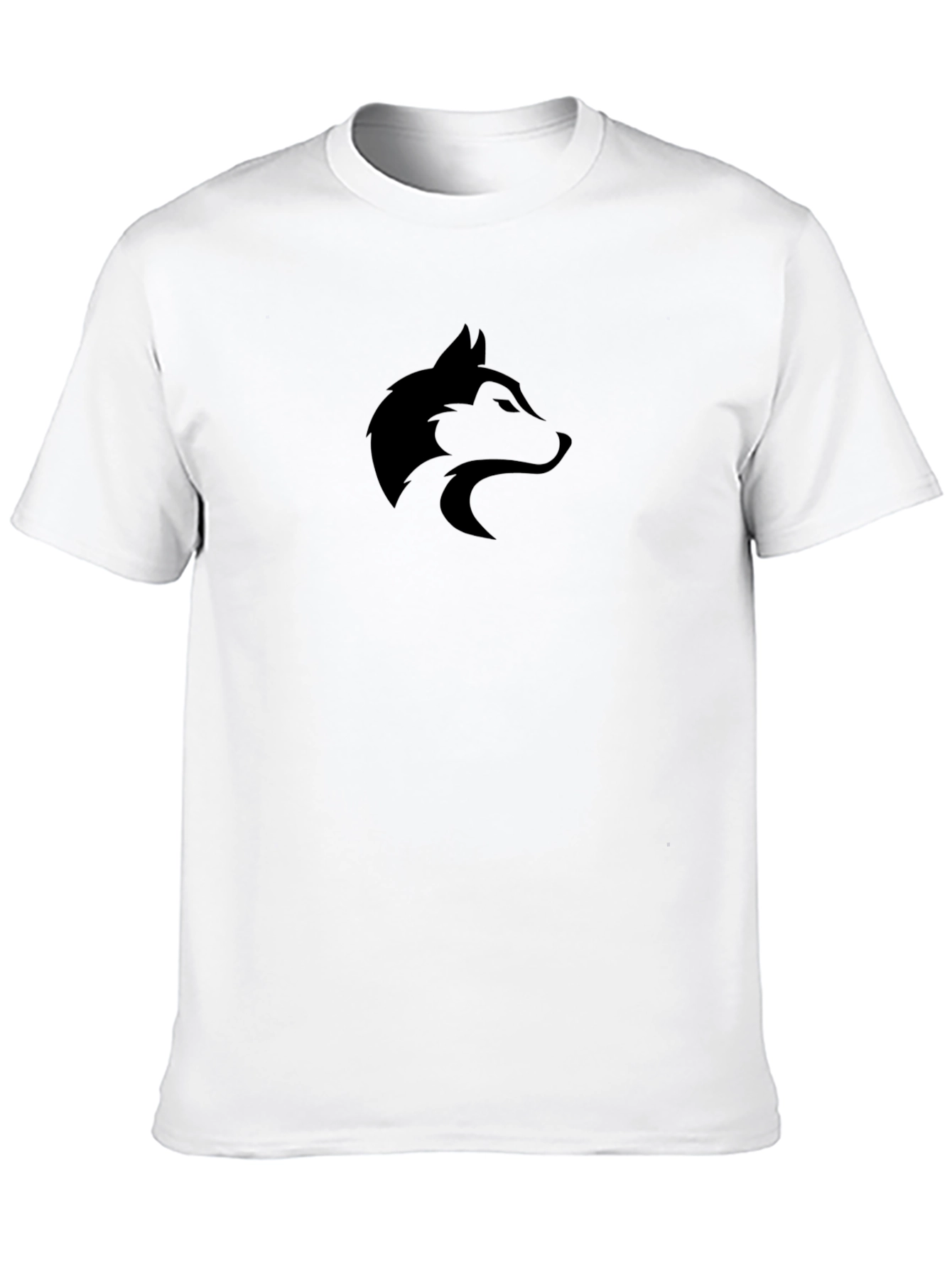 Mens Black T-Shirt with Wolf Logo