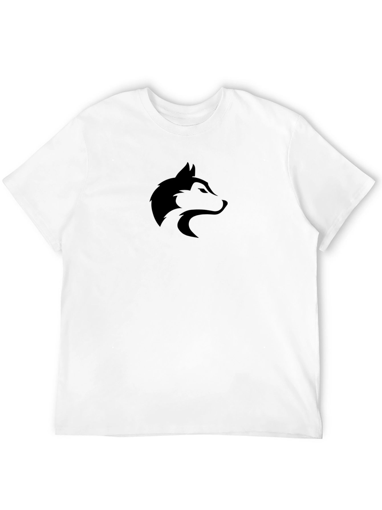 Mens Black T-Shirt with Wolf Logo