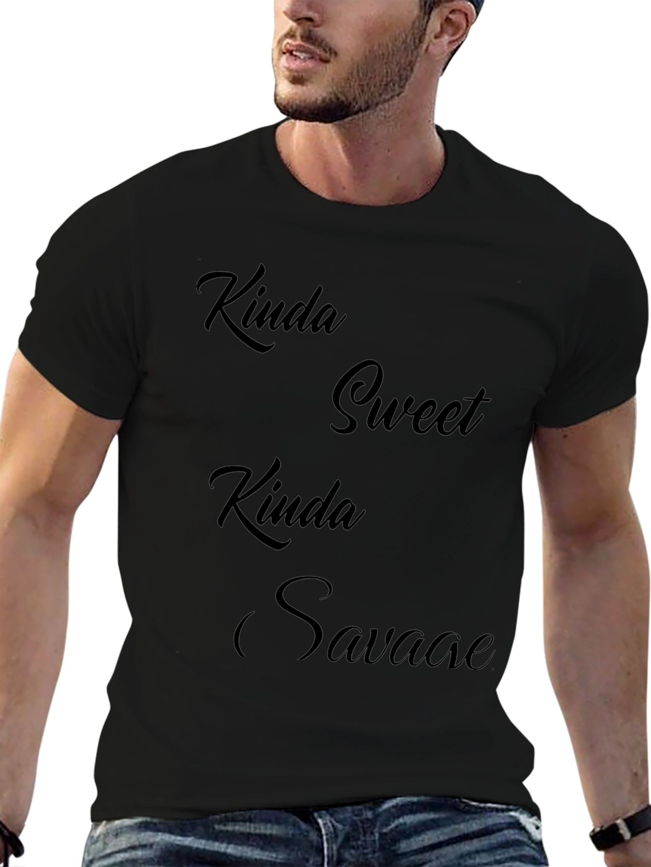 Kinda Sweet Kinda Savage Graphic Tee - Black