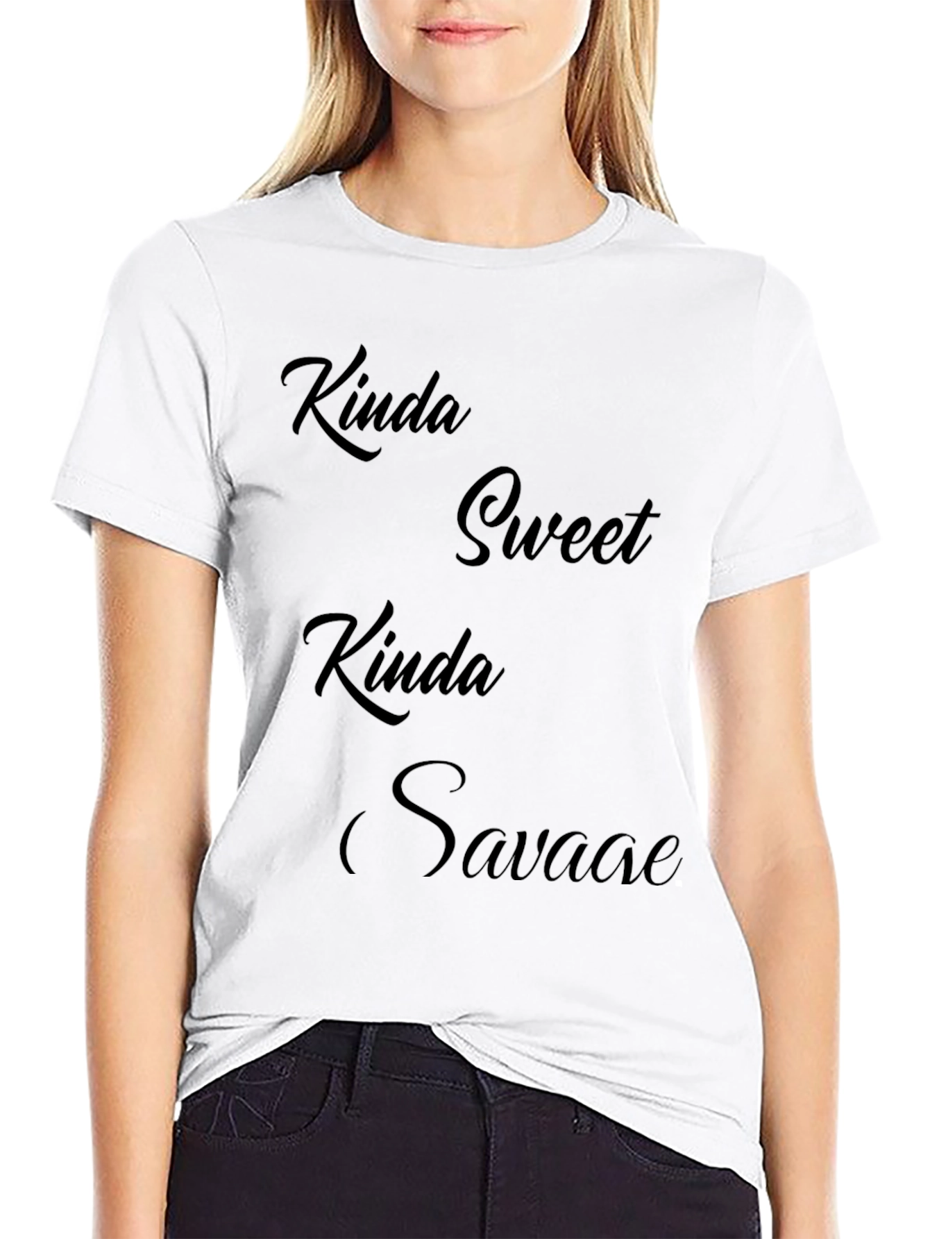 Kinda Sweet Kinda Savage Graphic Tee - Black