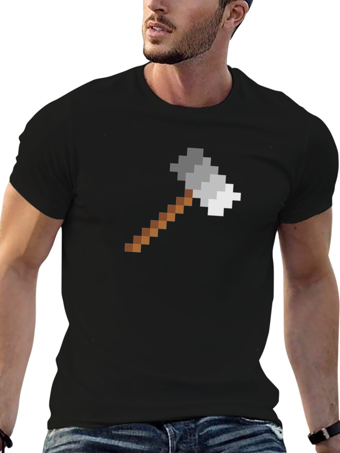 Pixel Hammer Graphic Tee - Gamer Style