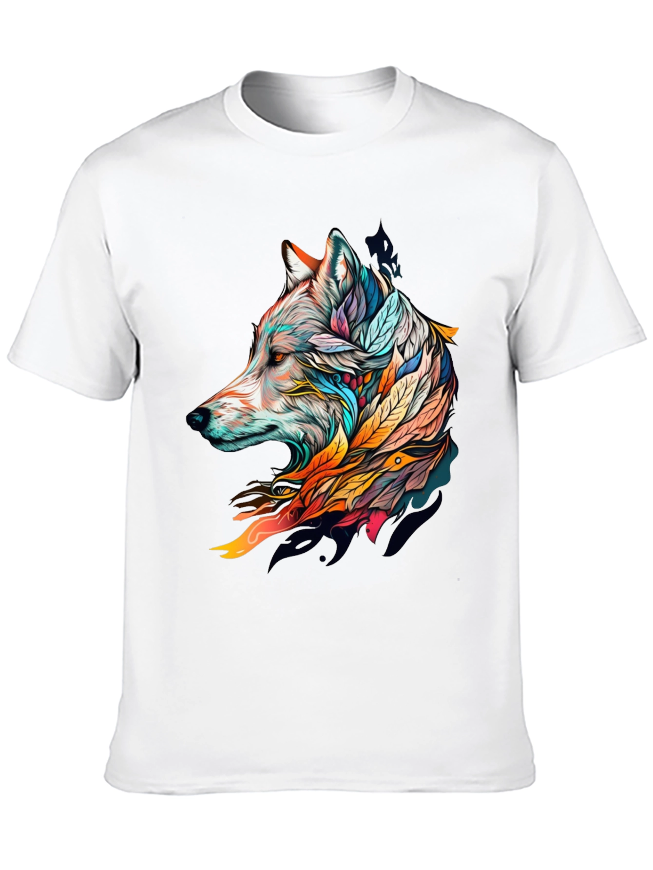 Wolf Art Graphic Tee - Stylish Black T-Shirt