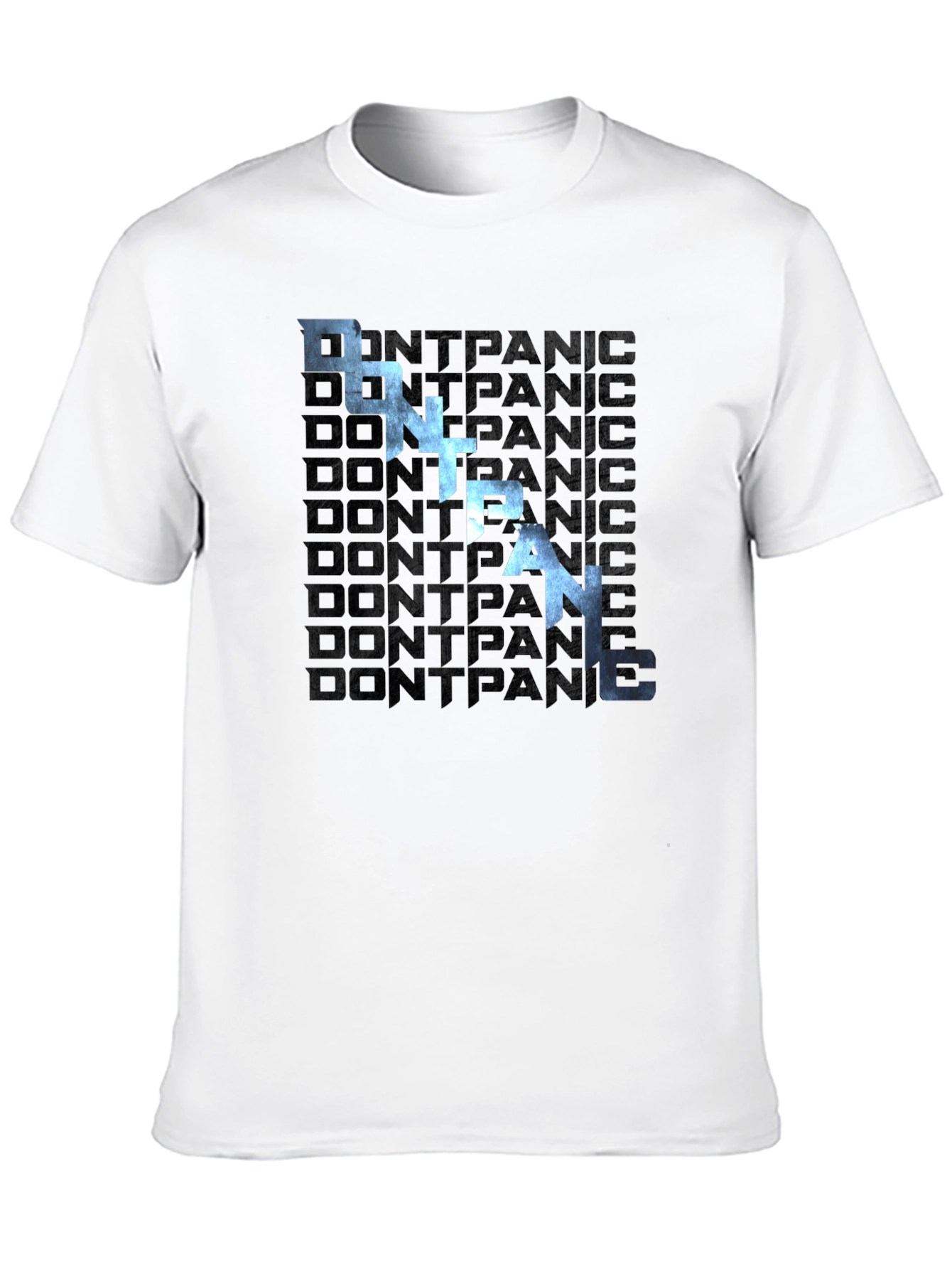 Dont Panic Graphic Print Black T-Shirt