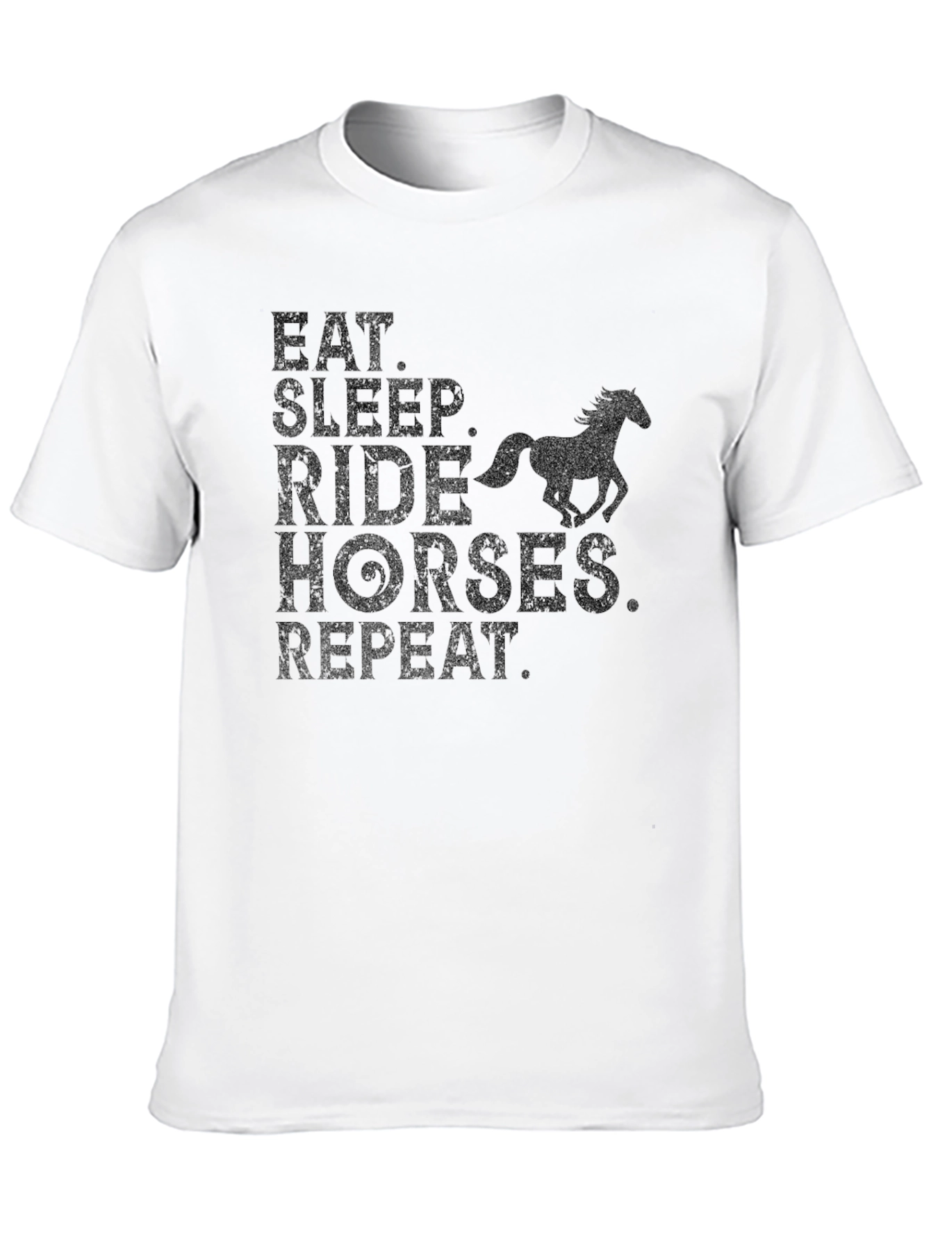 Eat Sleep Ride Horses Repeat Black T-Shirt