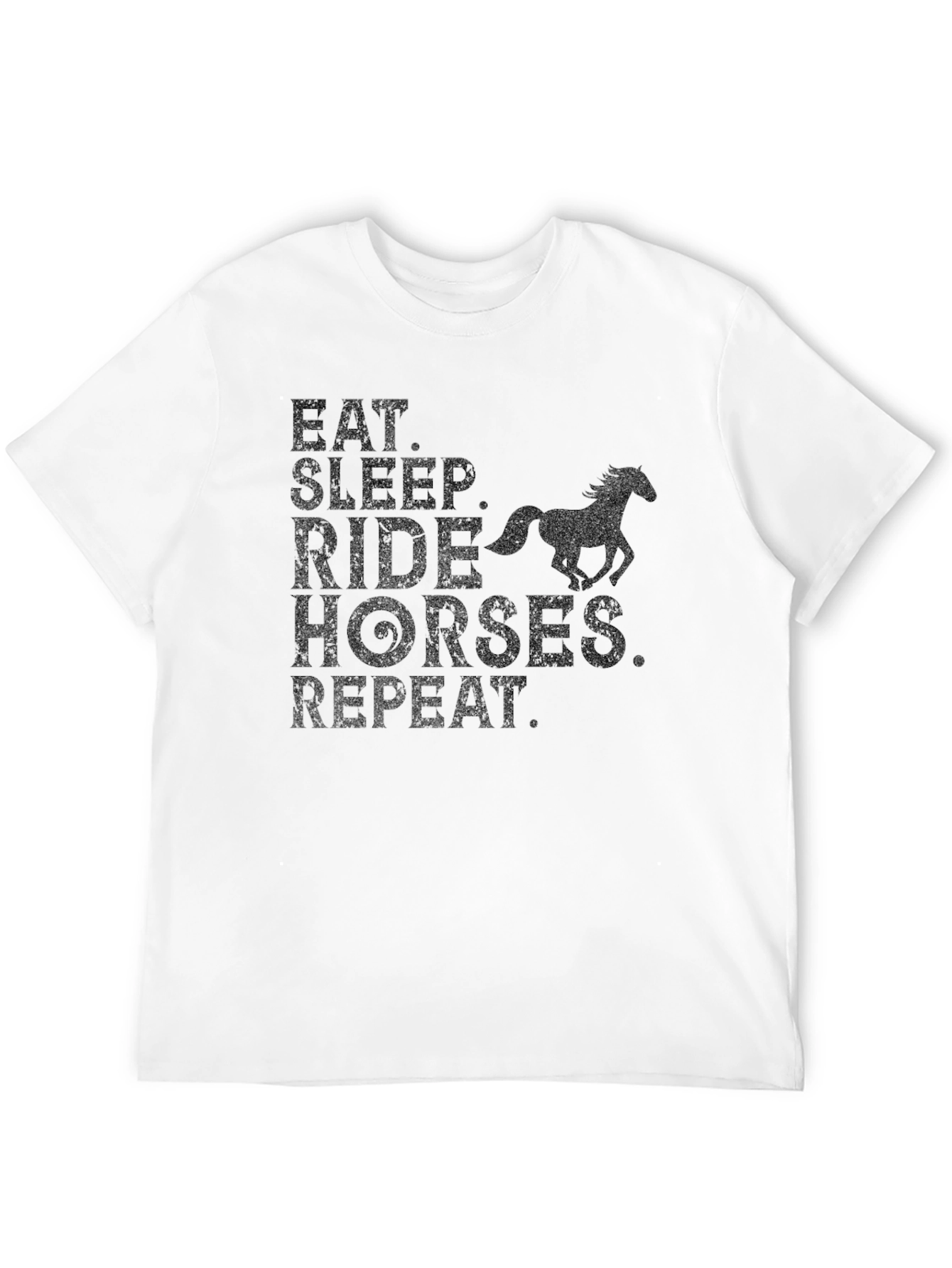 Eat Sleep Ride Horses Repeat Black T-Shirt