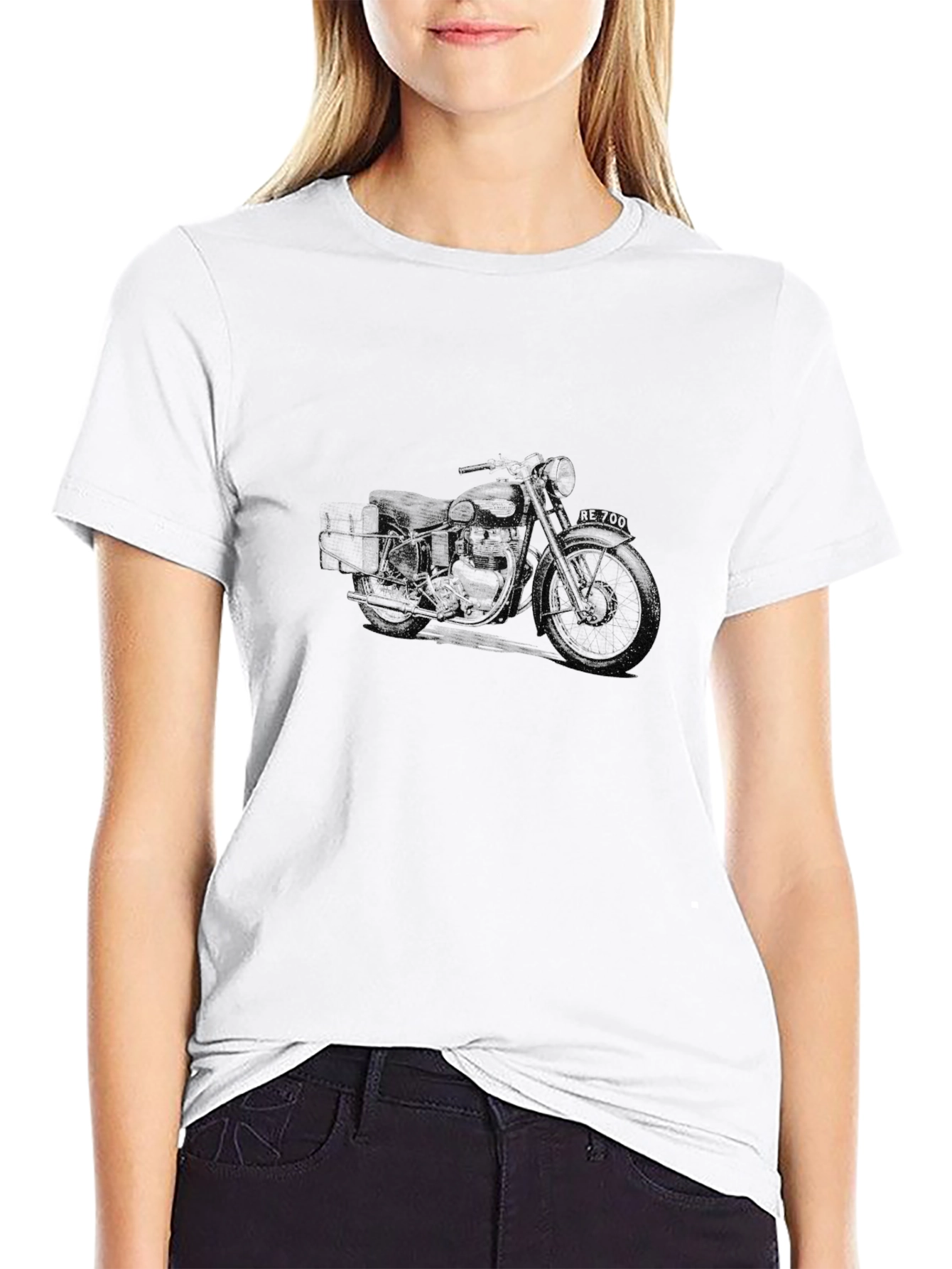 Black Motorcycle Graphic T-Shirt