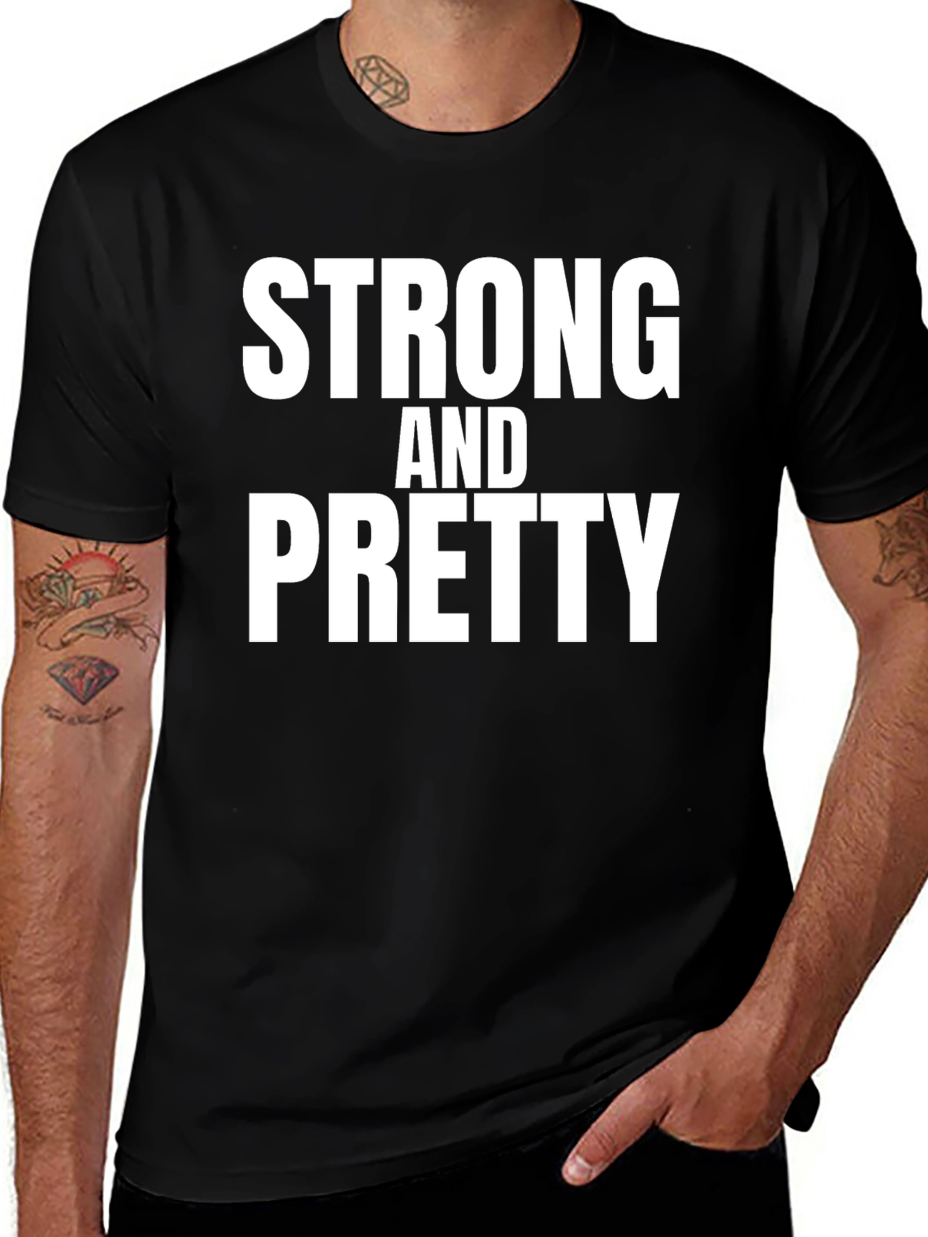 Strong and Pretty Graphic T-Shirt - Black