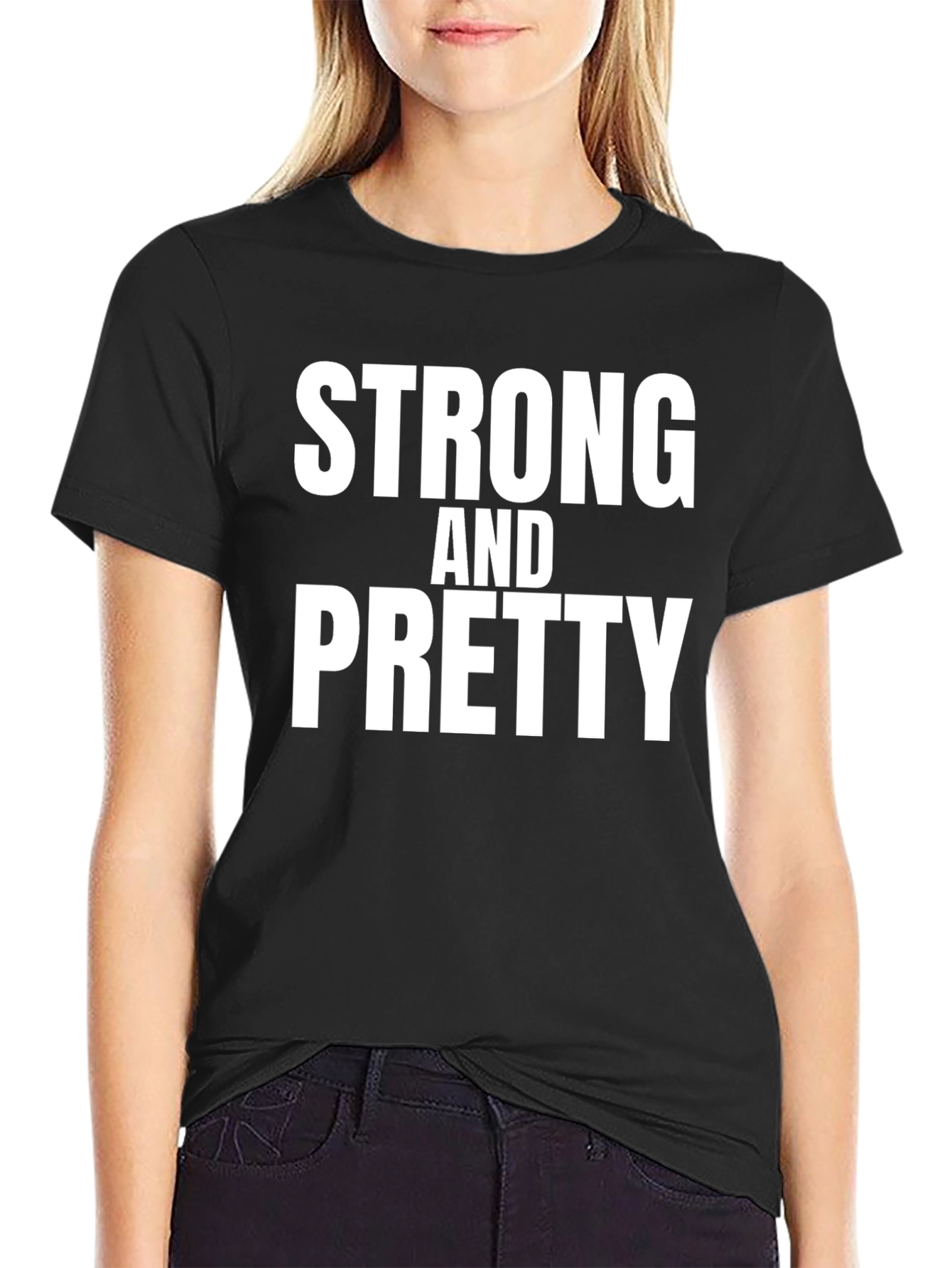 Strong and Pretty Graphic T-Shirt - Black